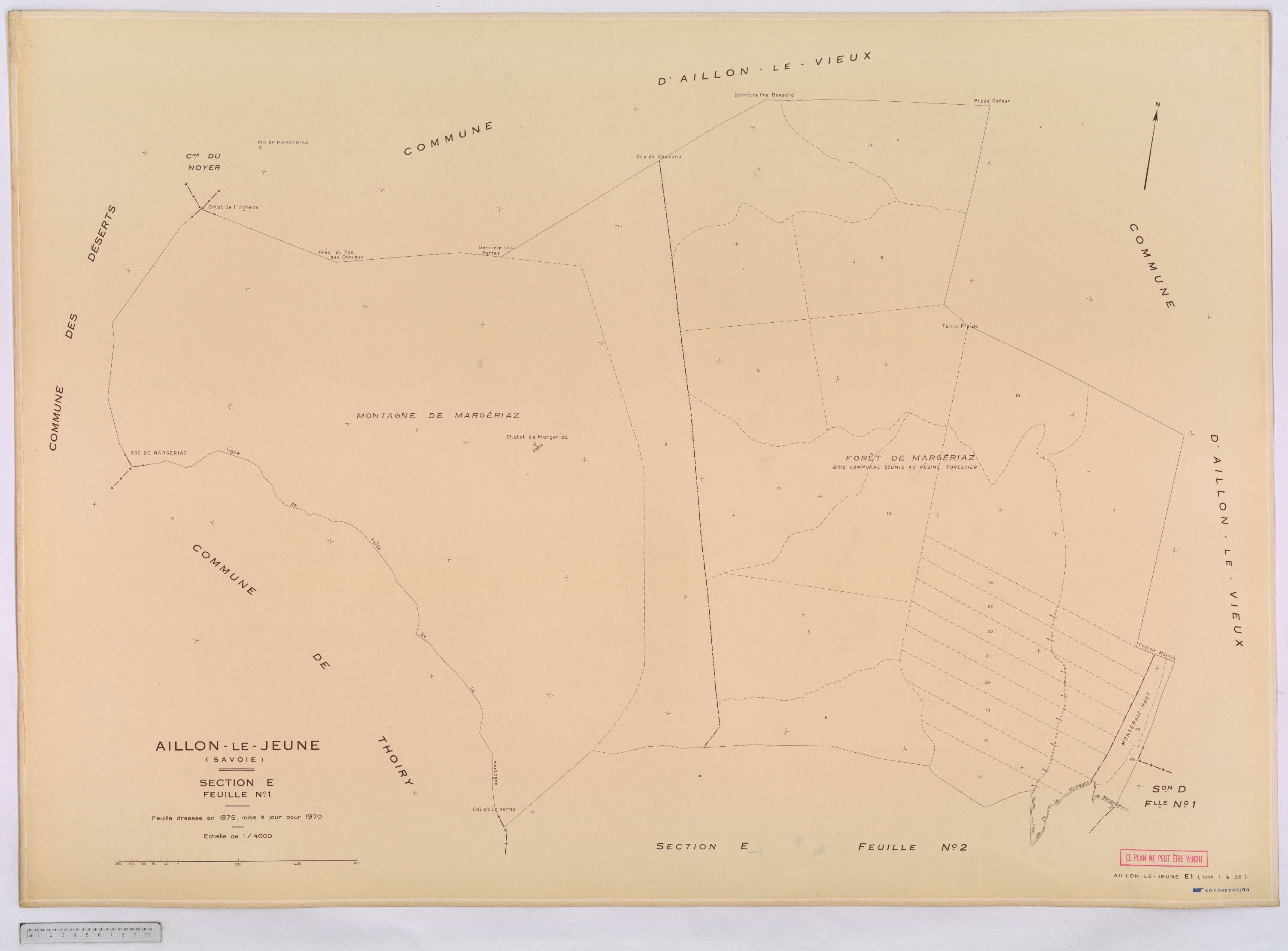Aillon-le-Jeune - Cadastre rénové version définitive (1970).