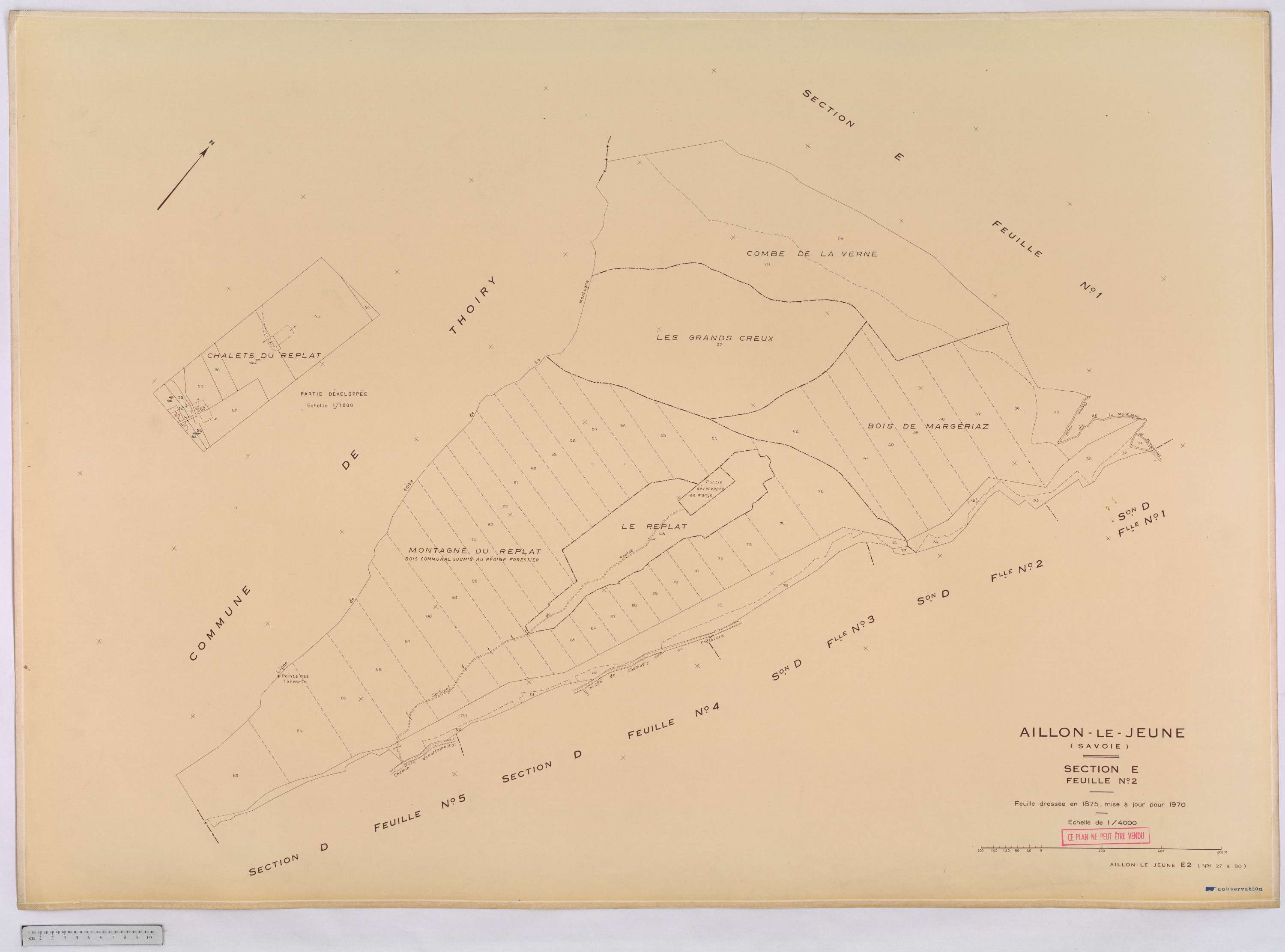 Aillon-le-Jeune - Cadastre rénové version définitive (1970).