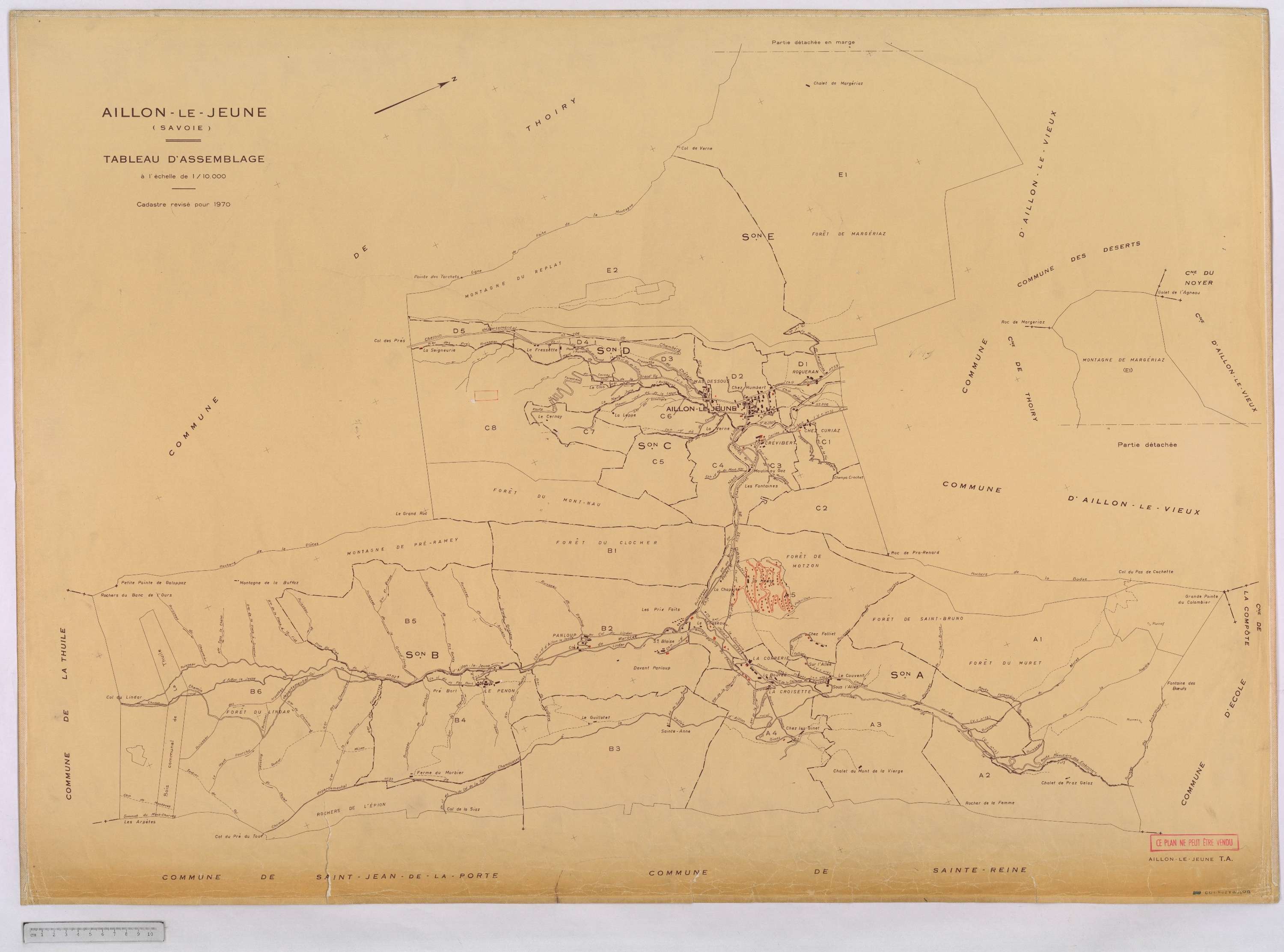 Aillon-le-Jeune - Cadastre rénové version définitive (1970).