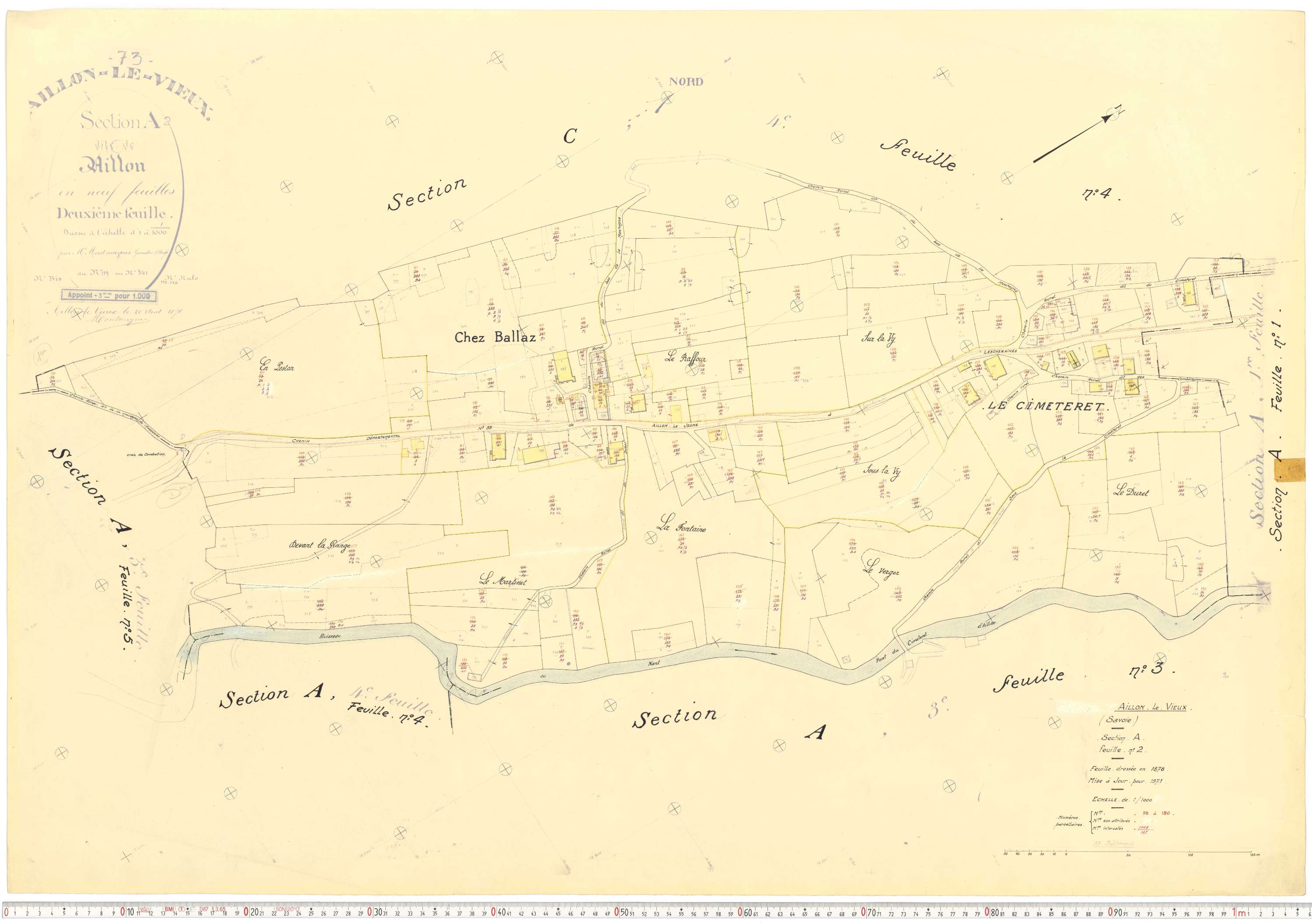 Aillon-le-Vieux - Cadastre rénové version de travail (1962).