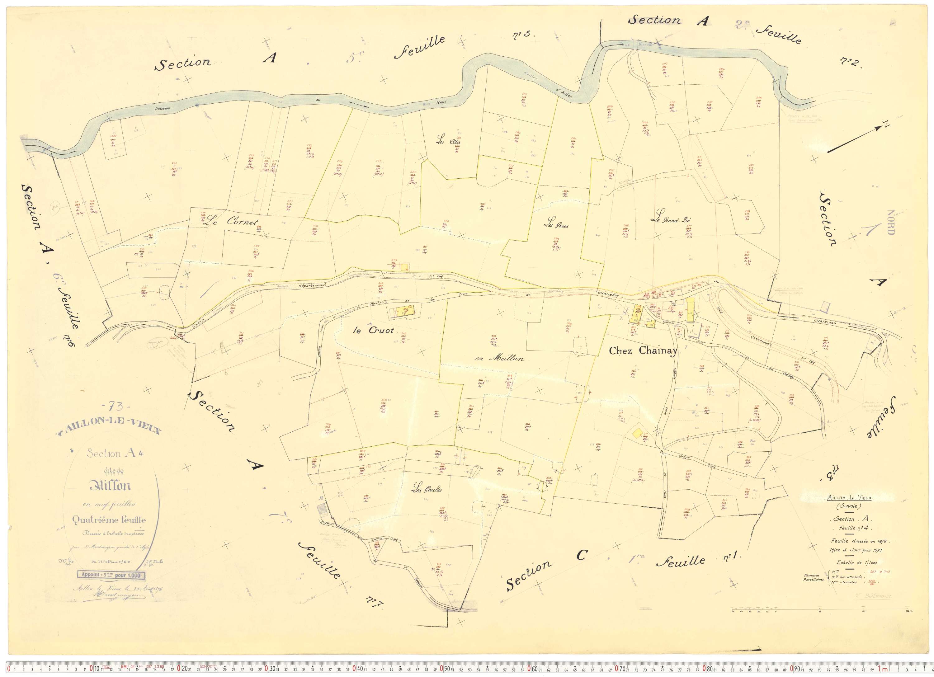 Aillon-le-Vieux - Cadastre rénové version de travail (1962).
