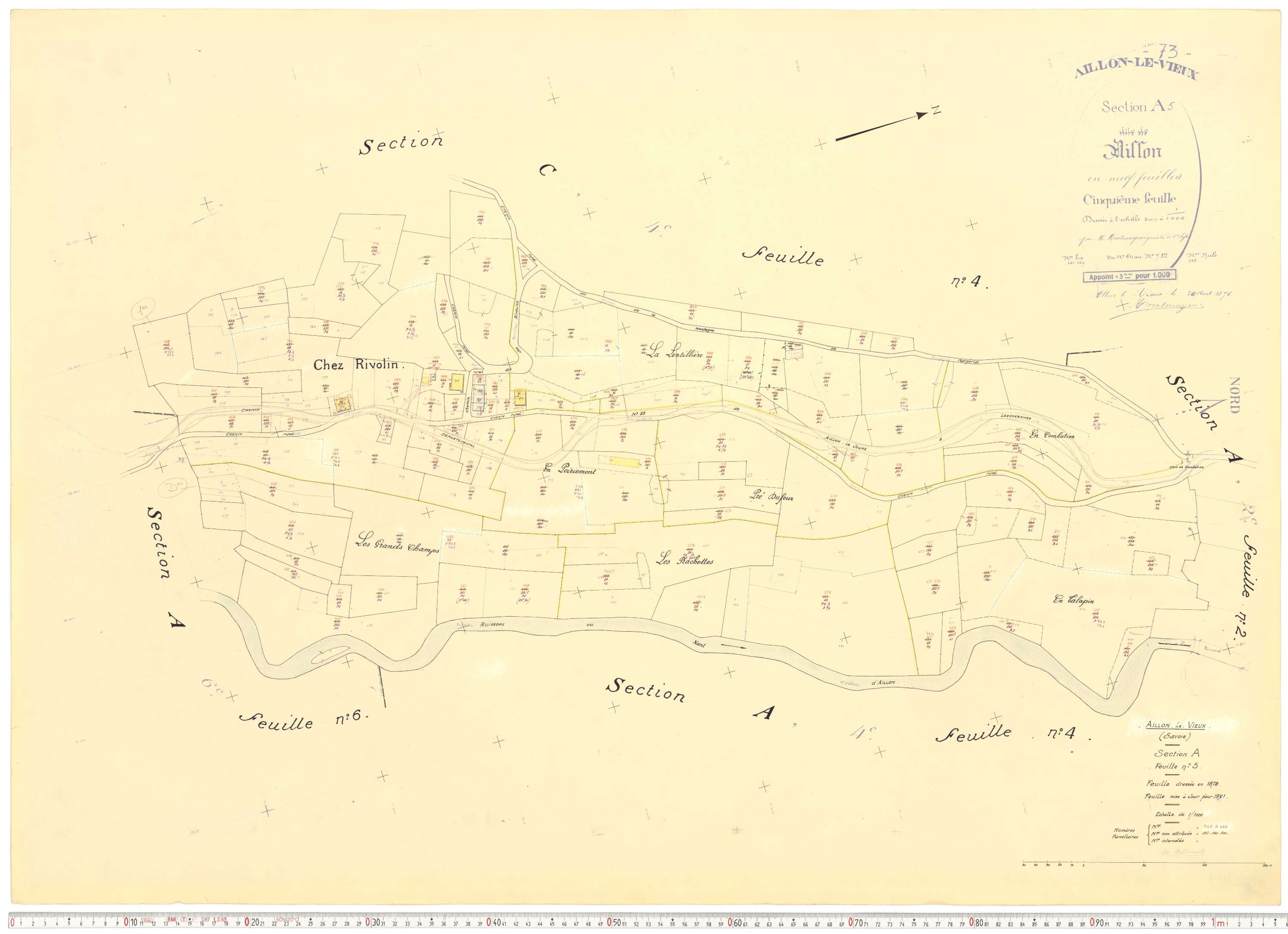 Aillon-le-Vieux - Cadastre rénové version de travail (1962).