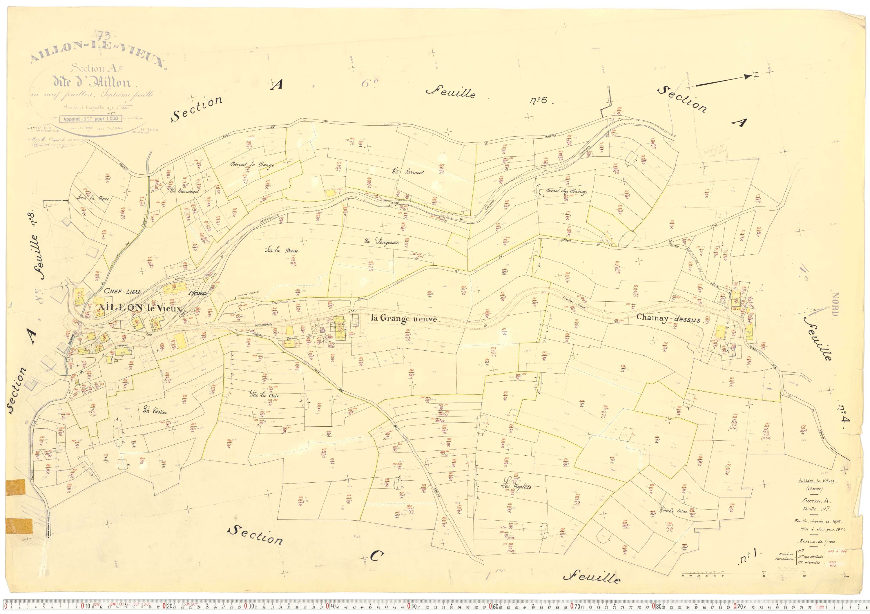 Aillon-le-Vieux - Cadastre rénové version de travail (1962).