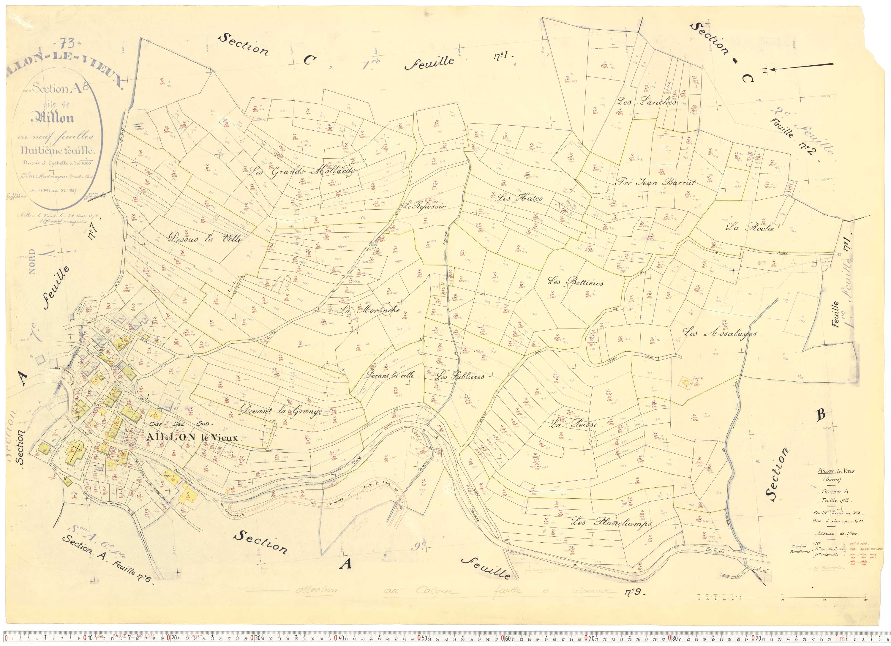 Aillon-le-Vieux - Cadastre rénové version de travail (1962).