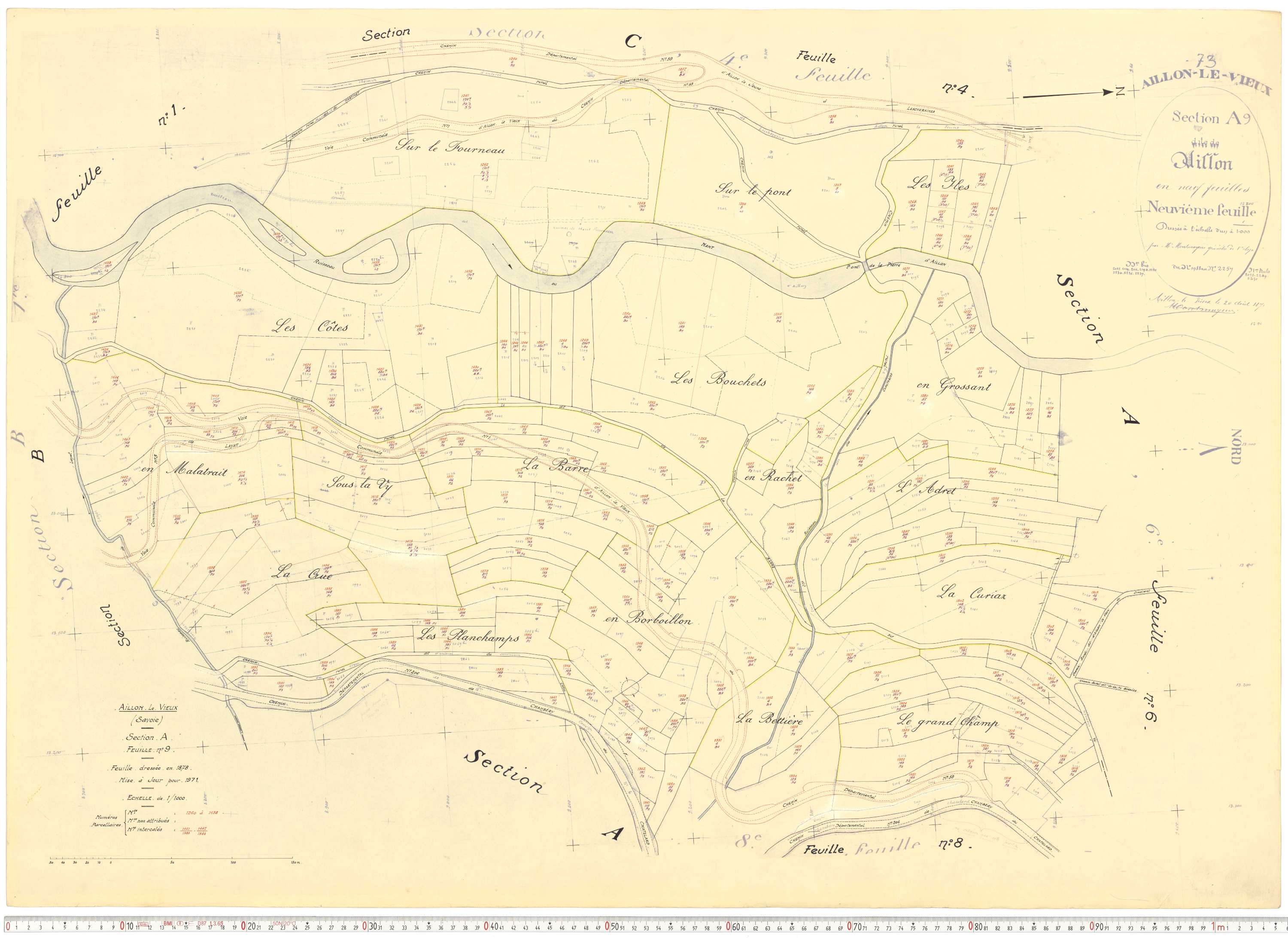Aillon-le-Vieux - Cadastre rénové version de travail (1962).