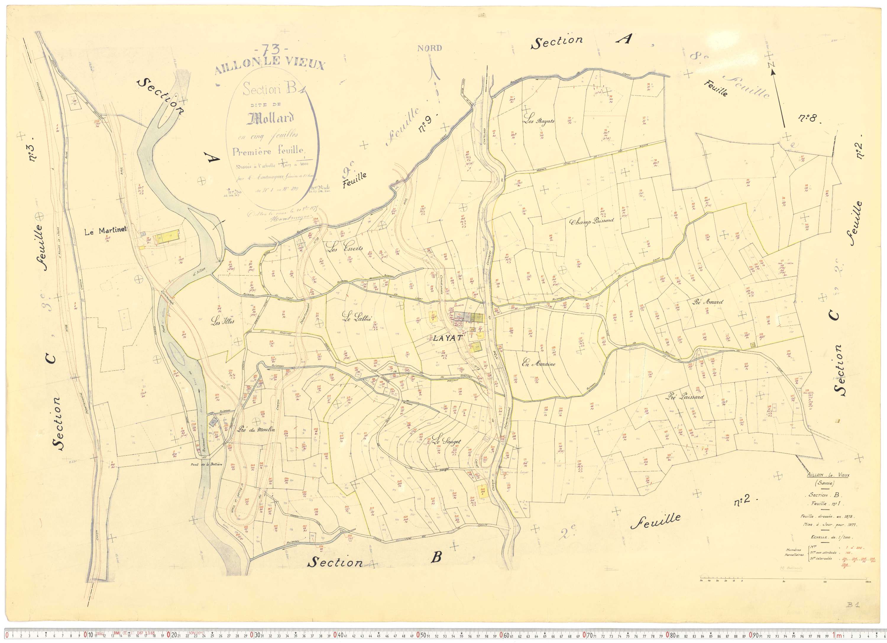 Aillon-le-Vieux - Cadastre rénové version de travail (1962).