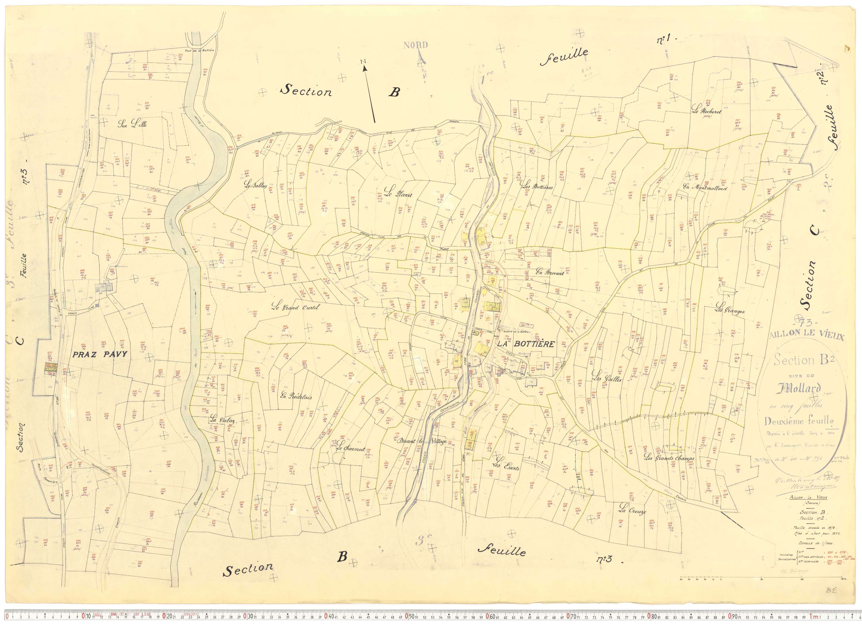 Aillon-le-Vieux - Cadastre rénové version de travail (1962).