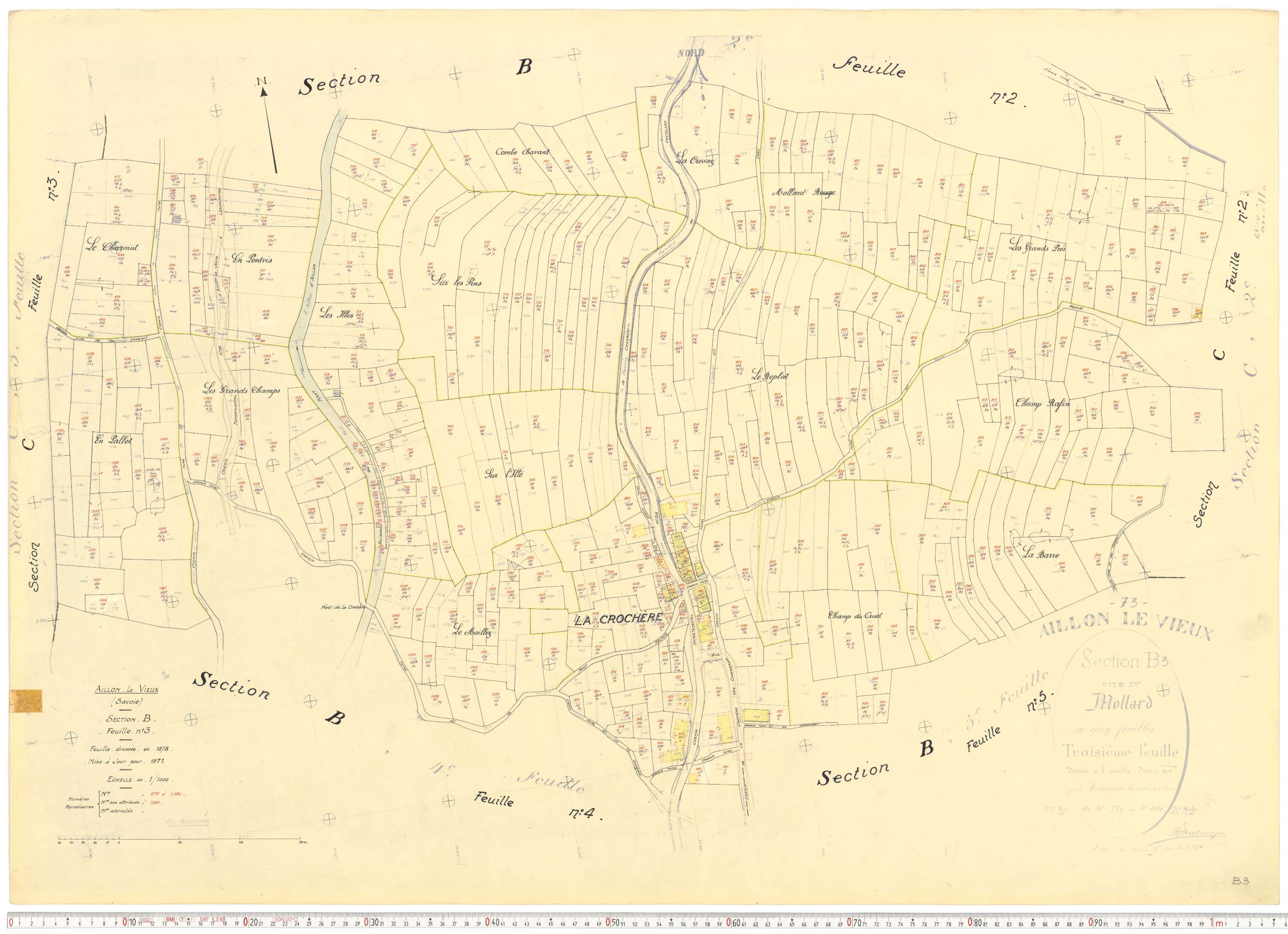 Aillon-le-Vieux - Cadastre rénové version de travail (1962).
