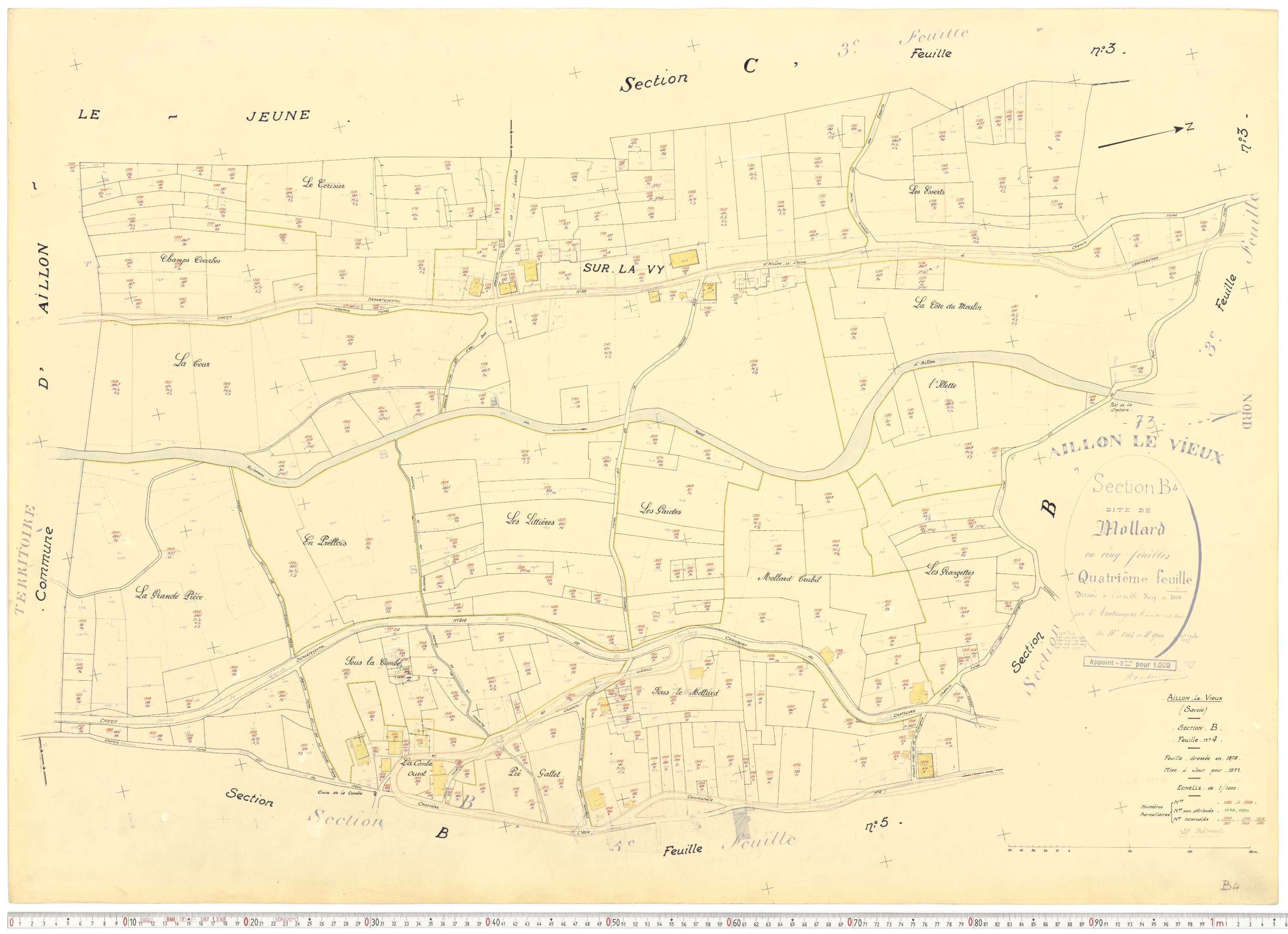 Aillon-le-Vieux - Cadastre rénové version de travail (1962).