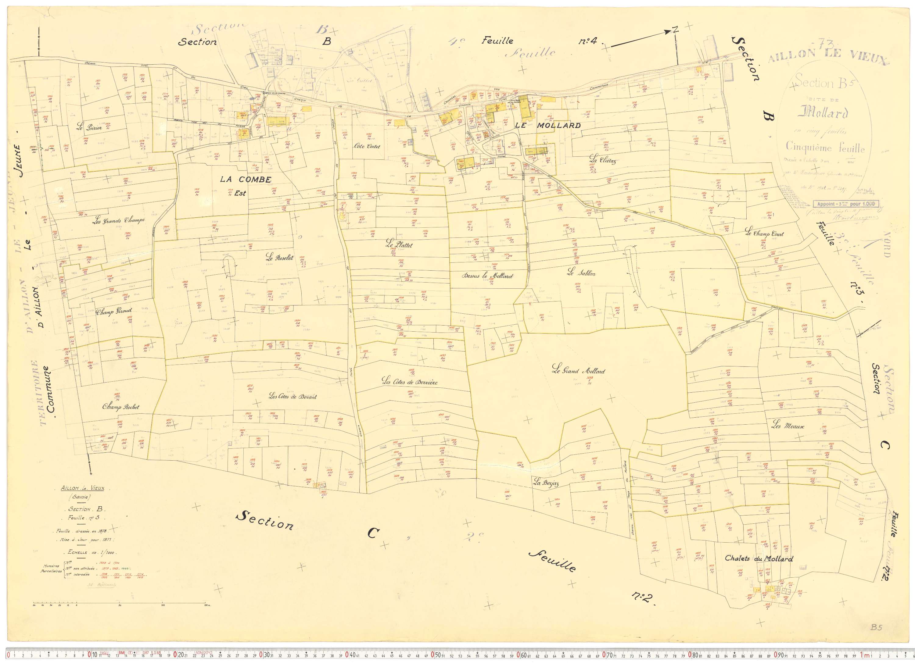 Aillon-le-Vieux - Cadastre rénové version de travail (1962).