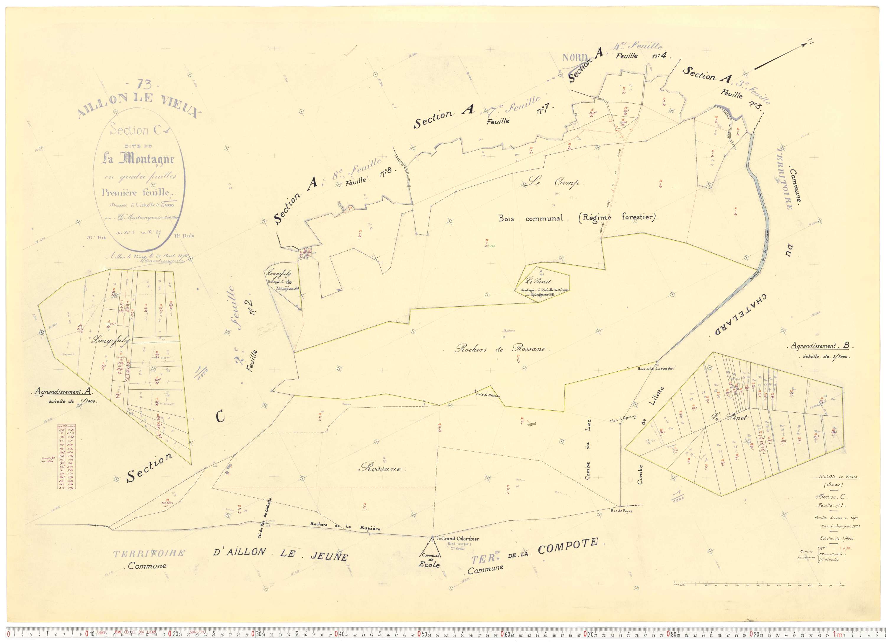 Aillon-le-Vieux - Cadastre rénové version de travail (1962).