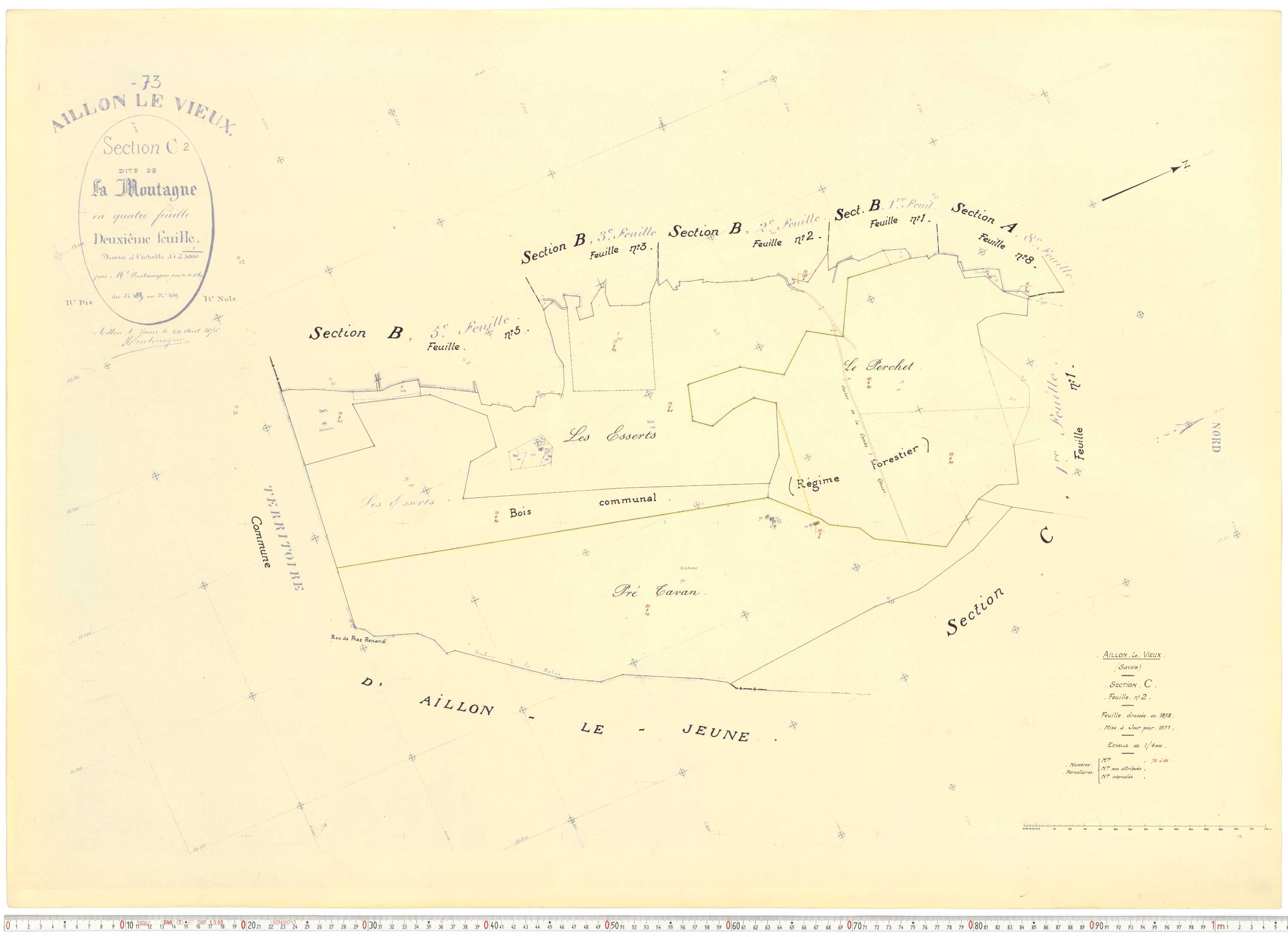 Aillon-le-Vieux - Cadastre rénové version de travail (1962).