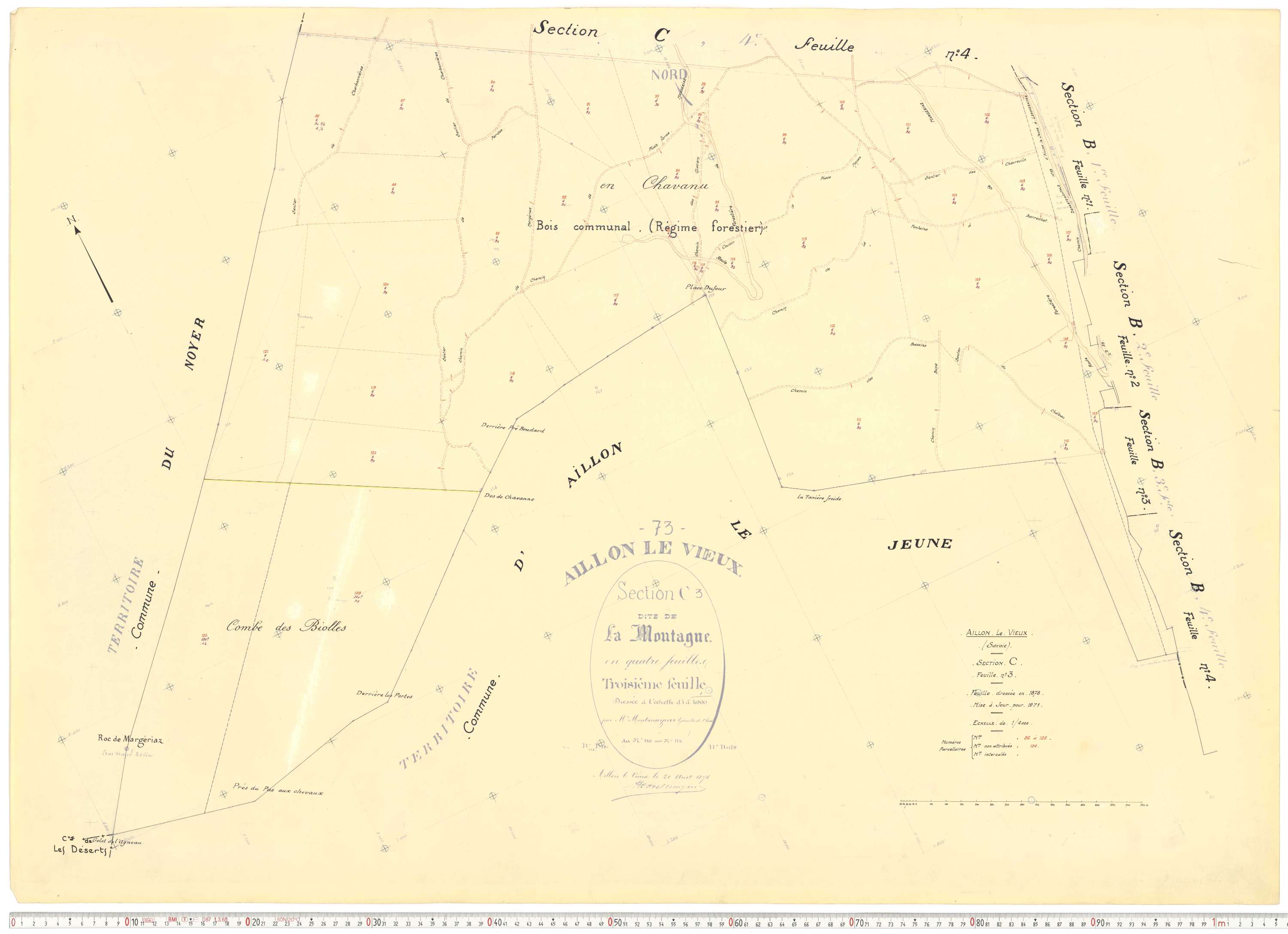 Aillon-le-Vieux - Cadastre rénové version de travail (1962).
