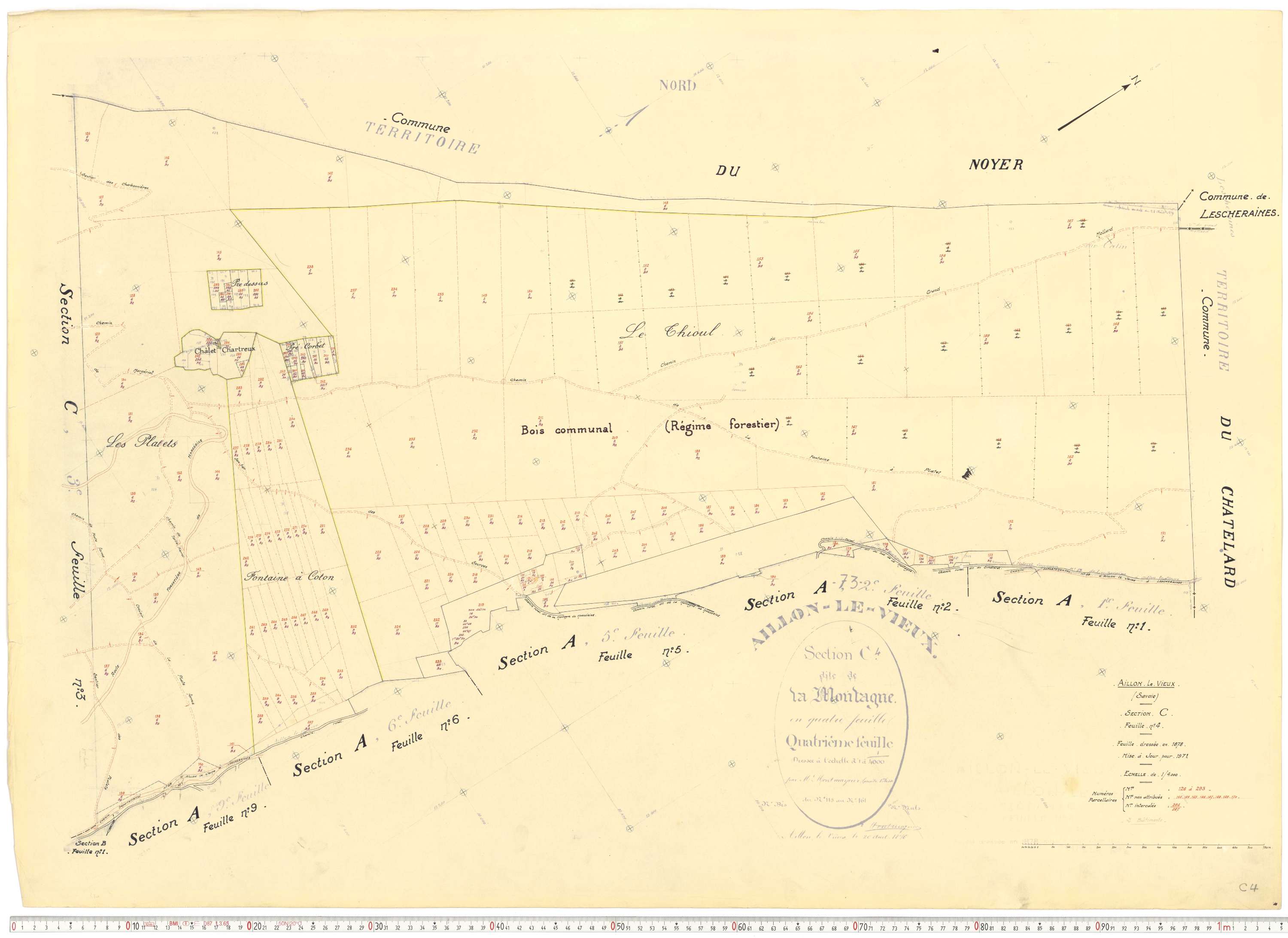 Aillon-le-Vieux - Cadastre rénové version de travail (1962).