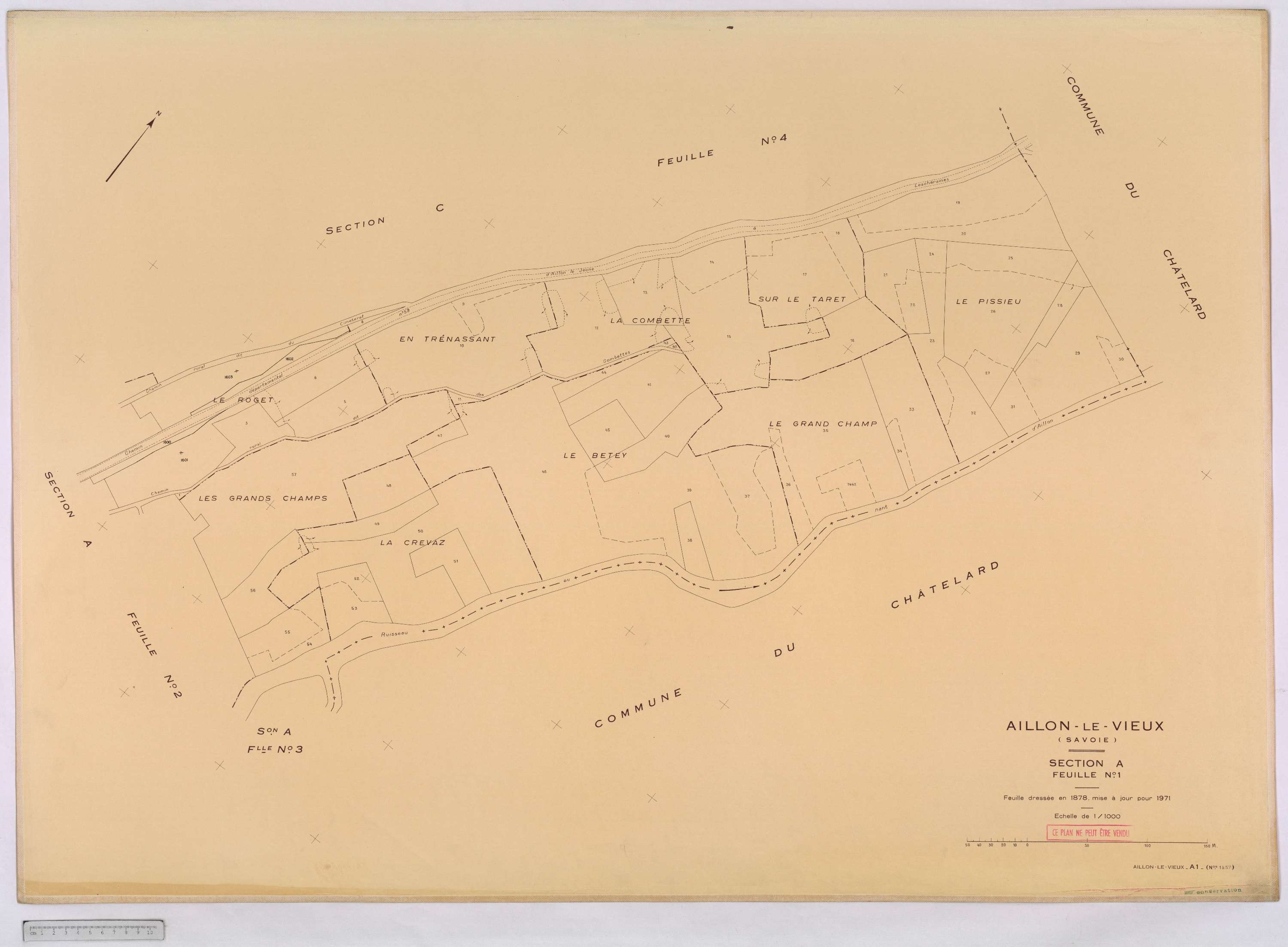 Aillon-le-Vieux - Cadastre rénové version définitive (1973).