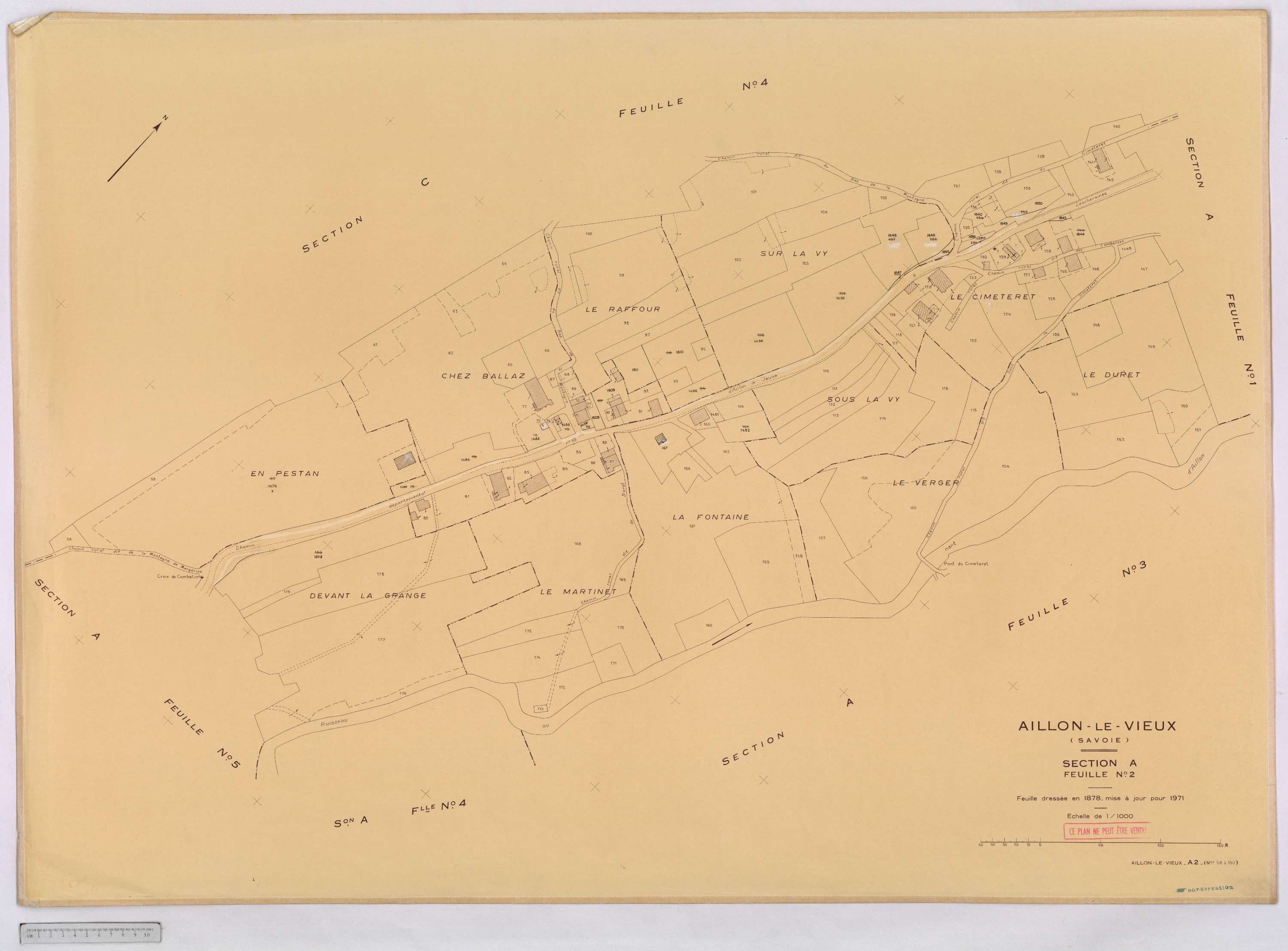 Aillon-le-Vieux - Cadastre rénové version définitive (1973).