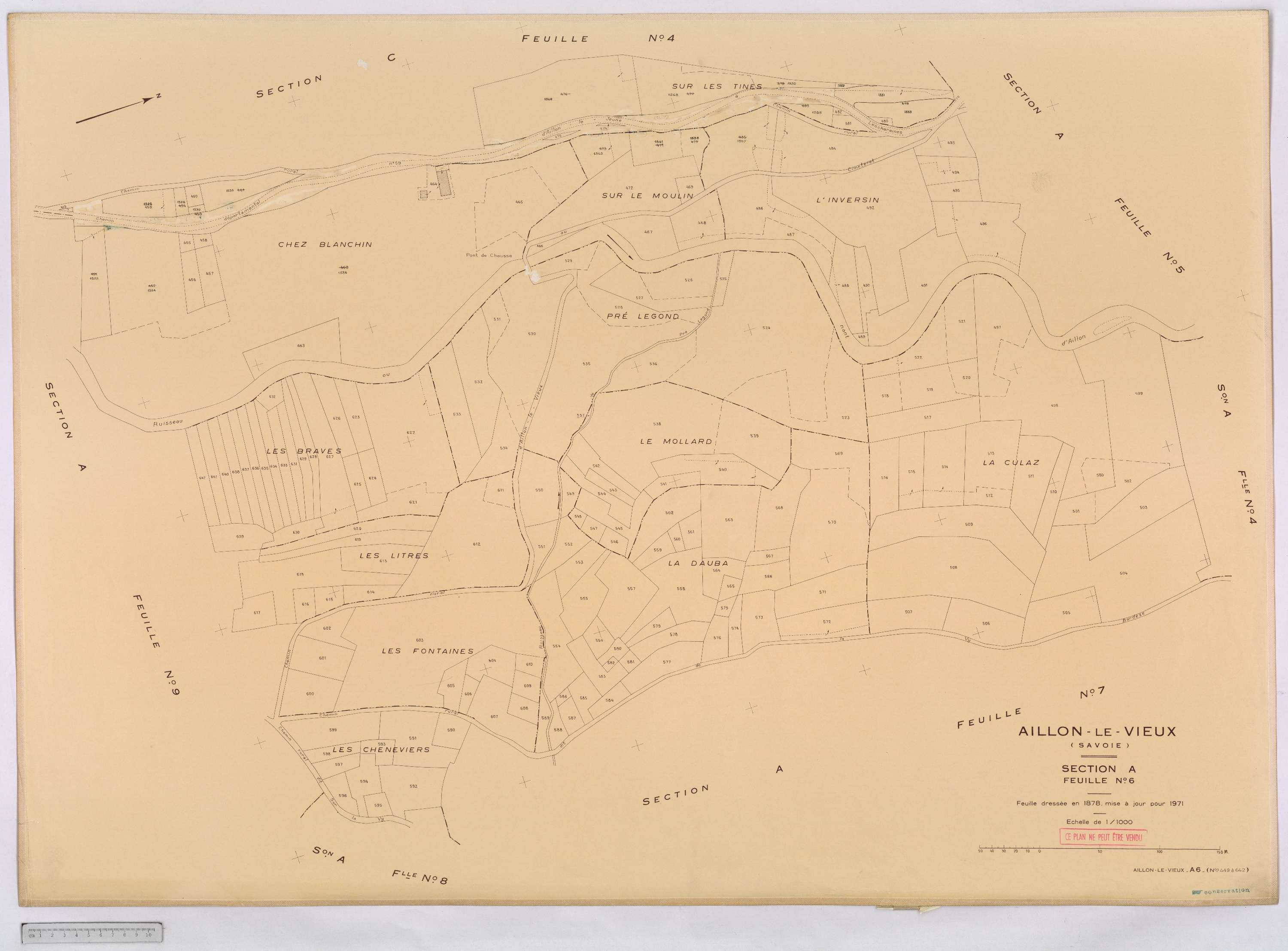 Aillon-le-Vieux - Cadastre rénové version définitive (1973).