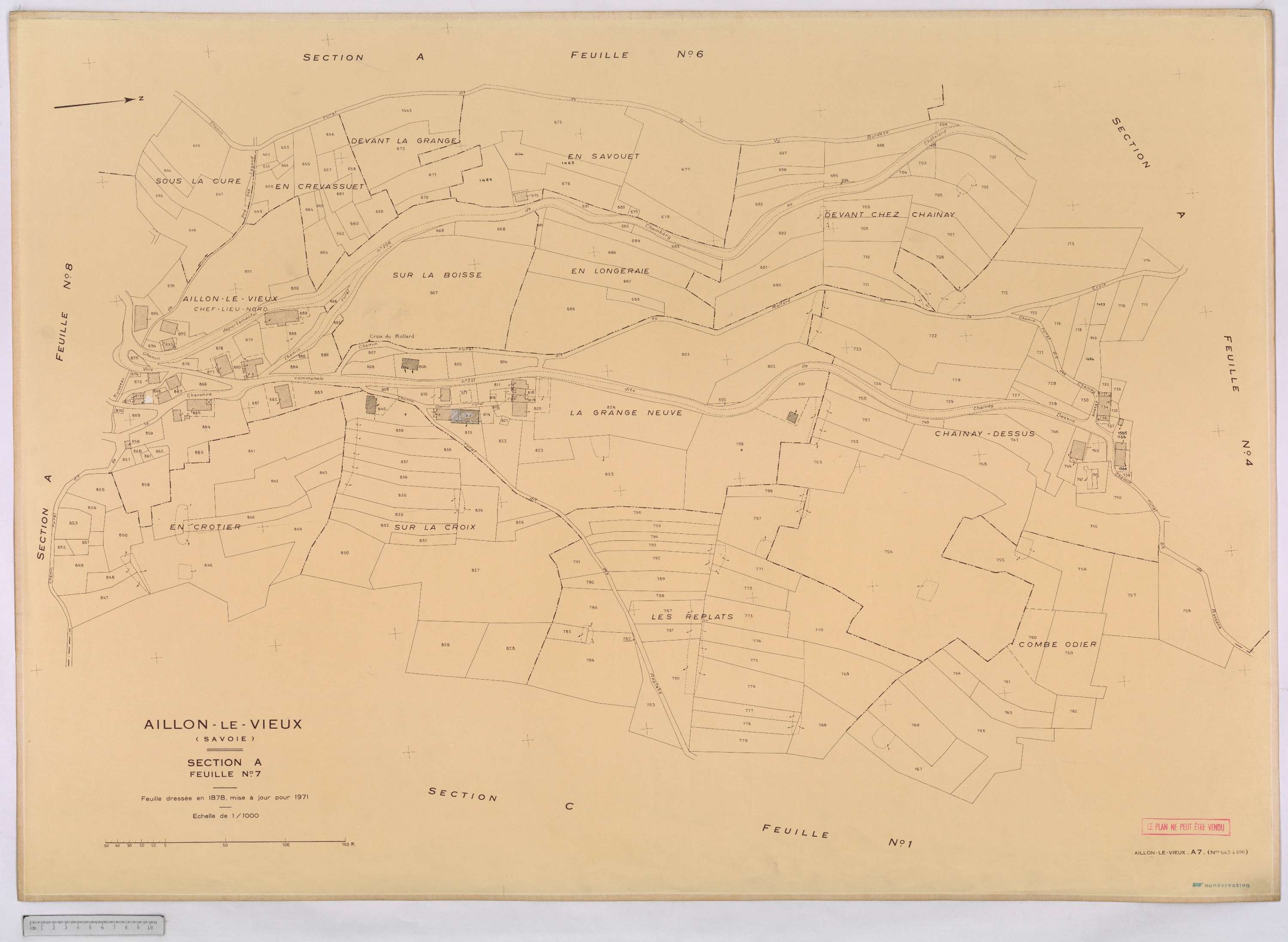 Aillon-le-Vieux - Cadastre rénové version définitive (1973).