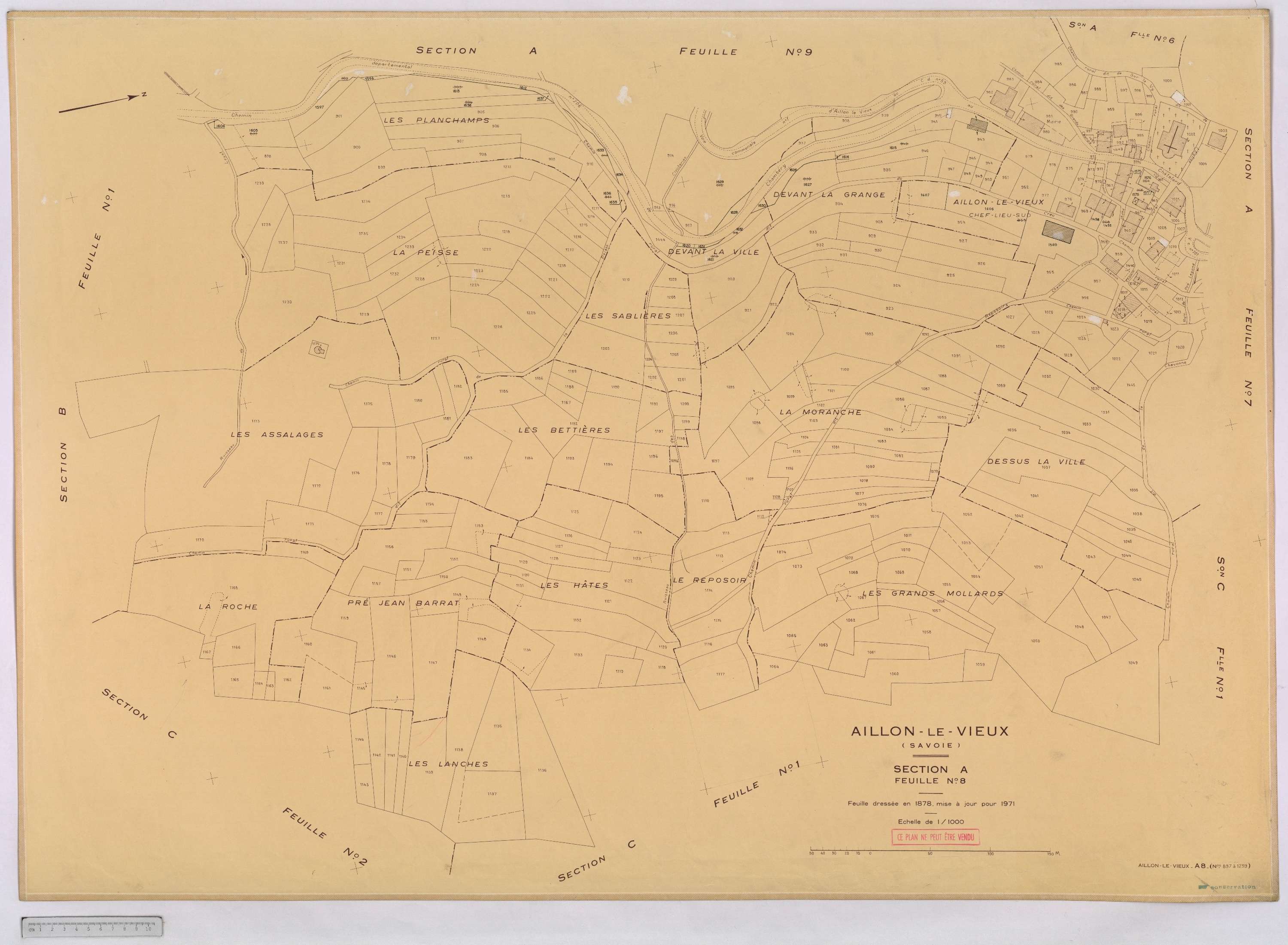 Aillon-le-Vieux - Cadastre rénové version définitive (1973).