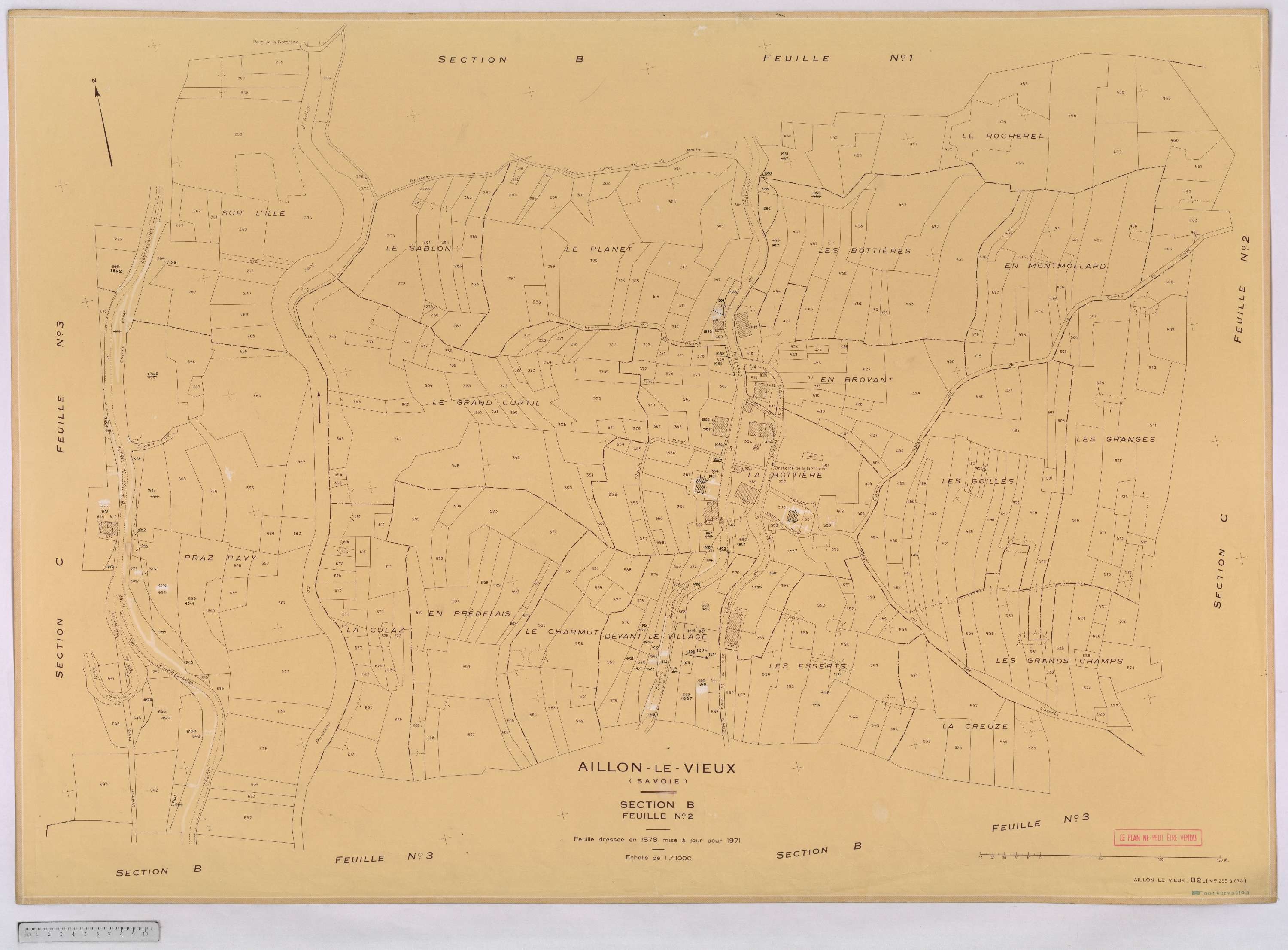 Aillon-le-Vieux - Cadastre rénové version définitive (1973).