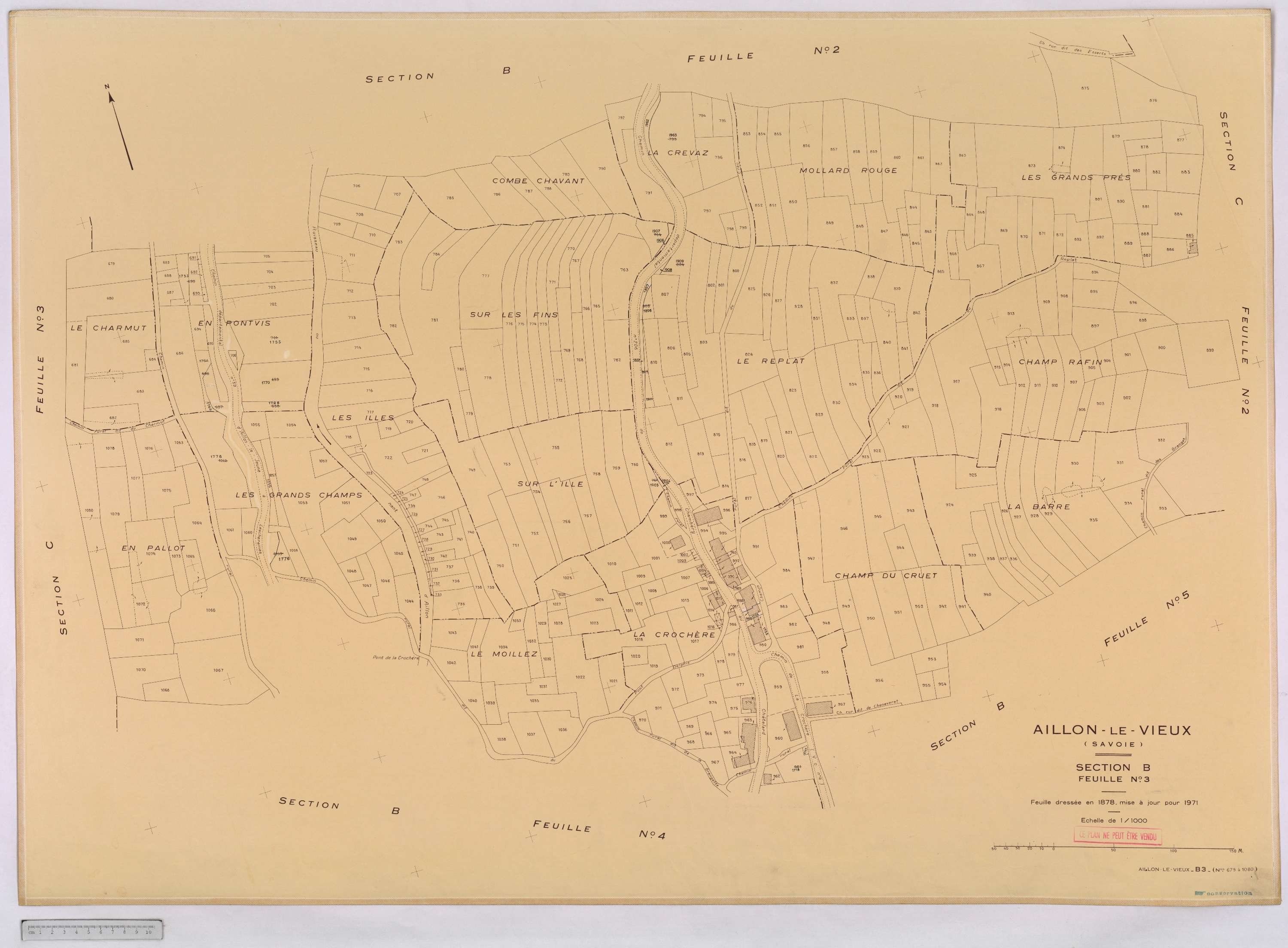 Aillon-le-Vieux - Cadastre rénové version définitive (1973).