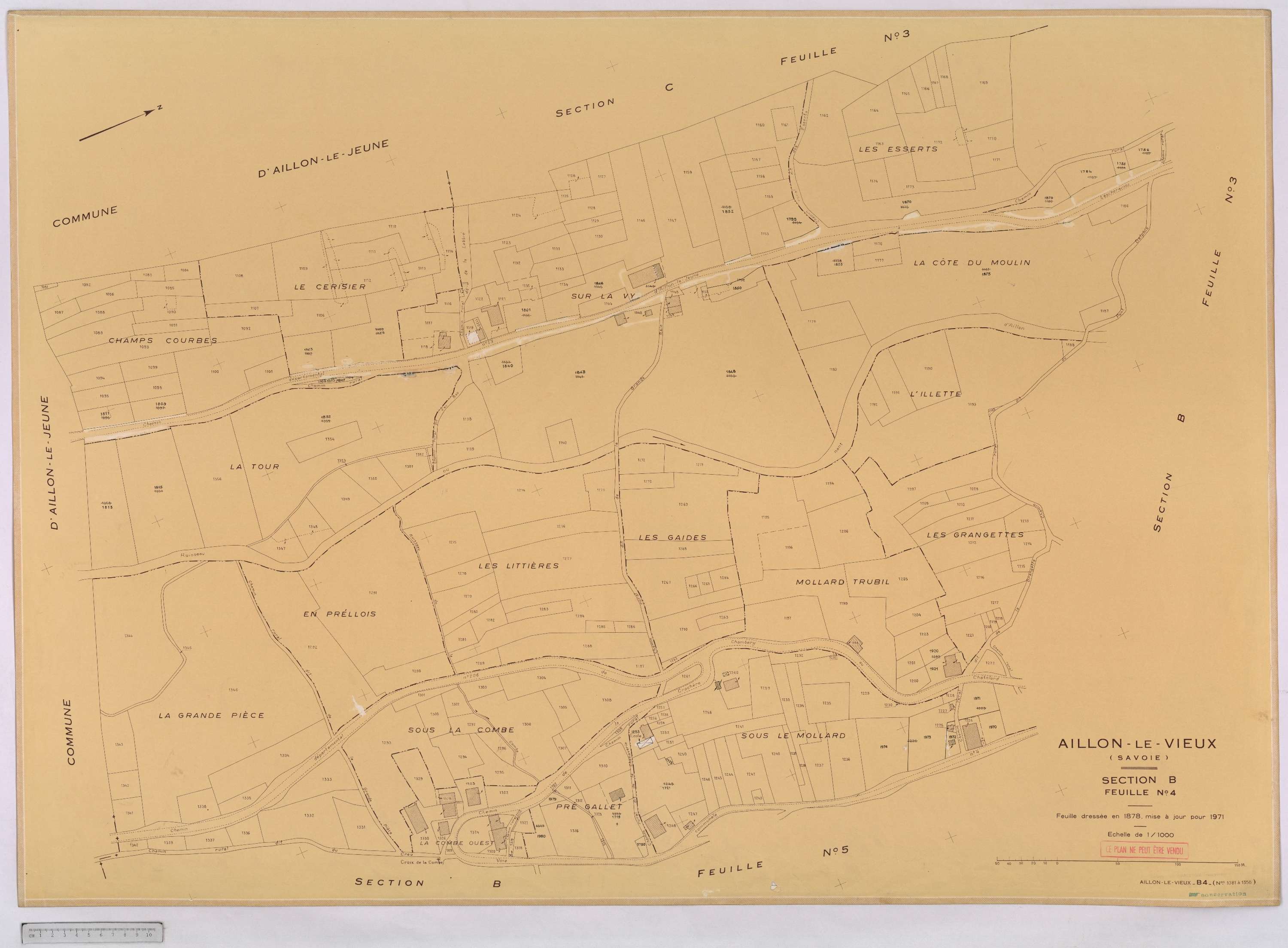 Aillon-le-Vieux - Cadastre rénové version définitive (1973).