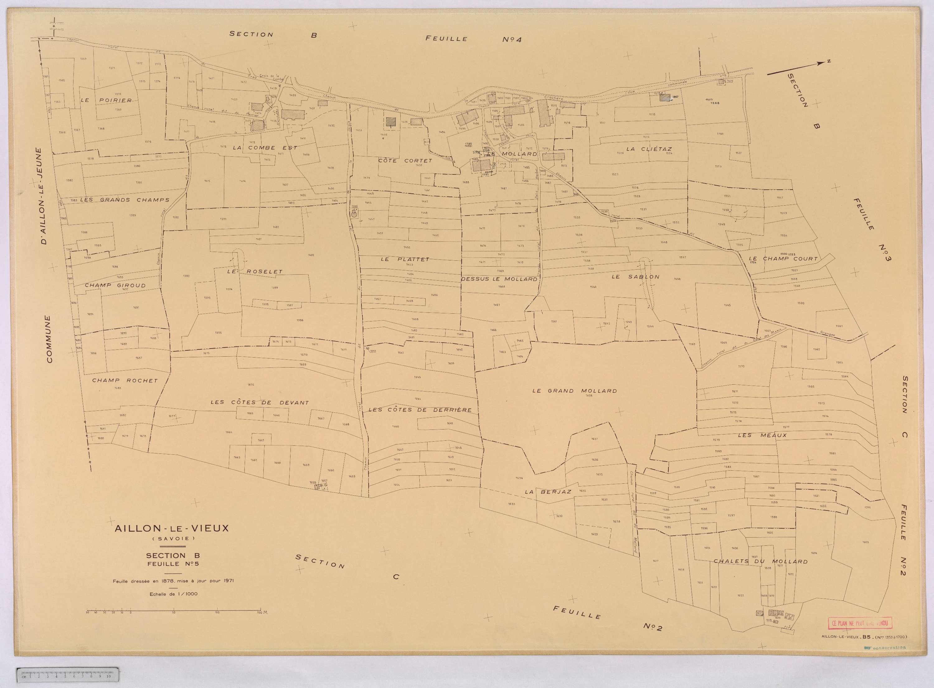 Aillon-le-Vieux - Cadastre rénové version définitive (1973).