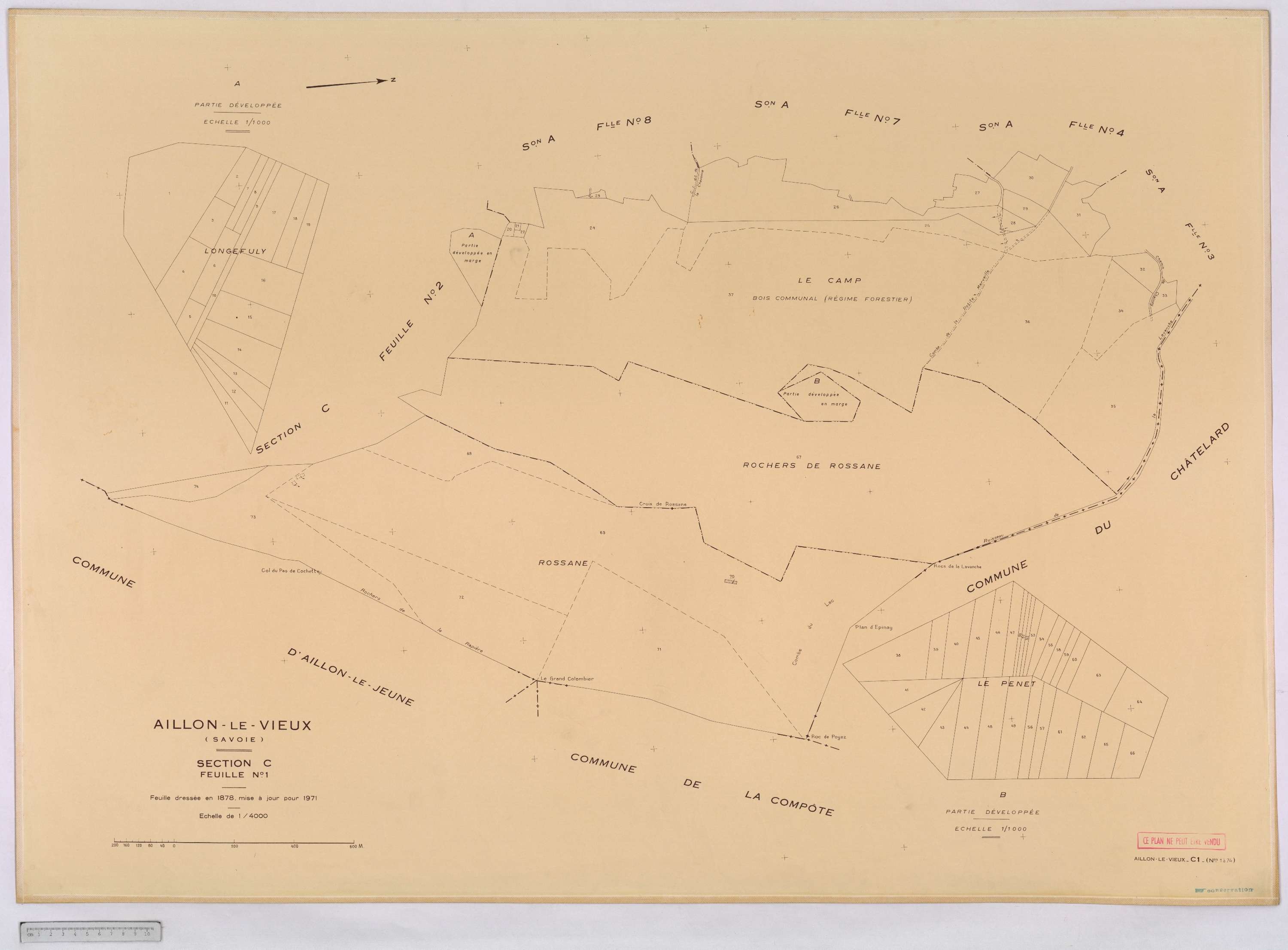 Aillon-le-Vieux - Cadastre rénové version définitive (1973).