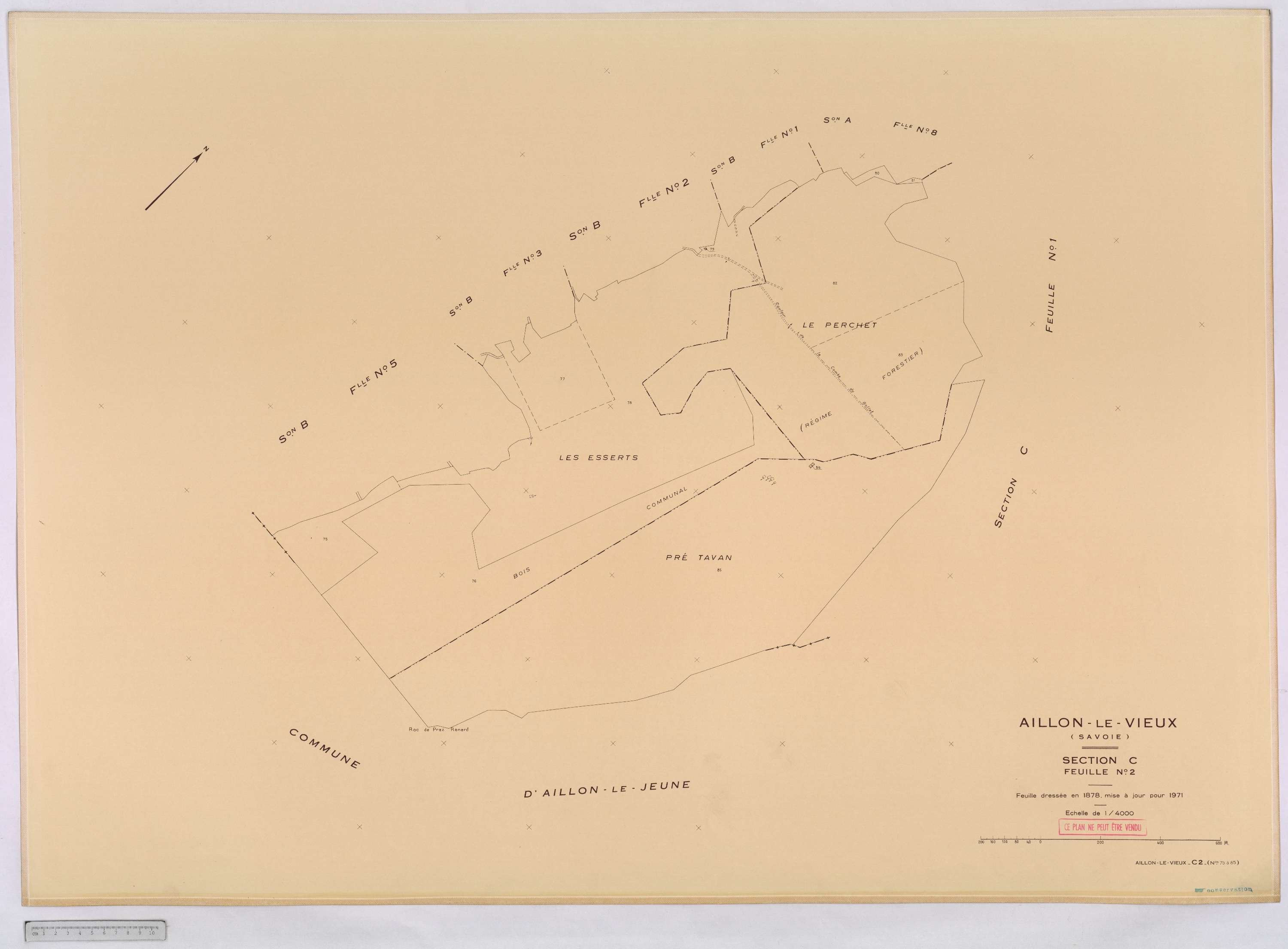 Aillon-le-Vieux - Cadastre rénové version définitive (1973).
