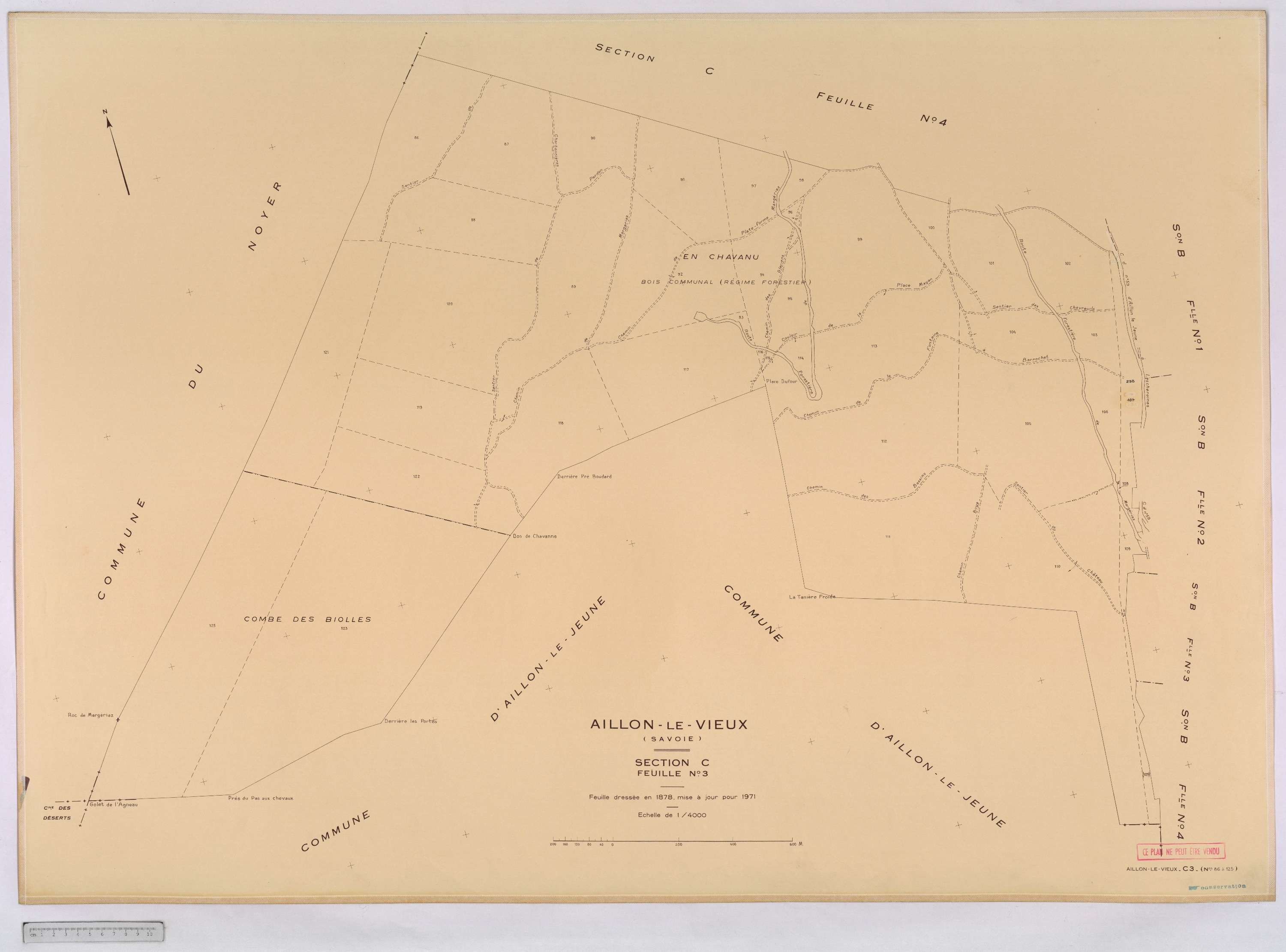 Aillon-le-Vieux - Cadastre rénové version définitive (1973).