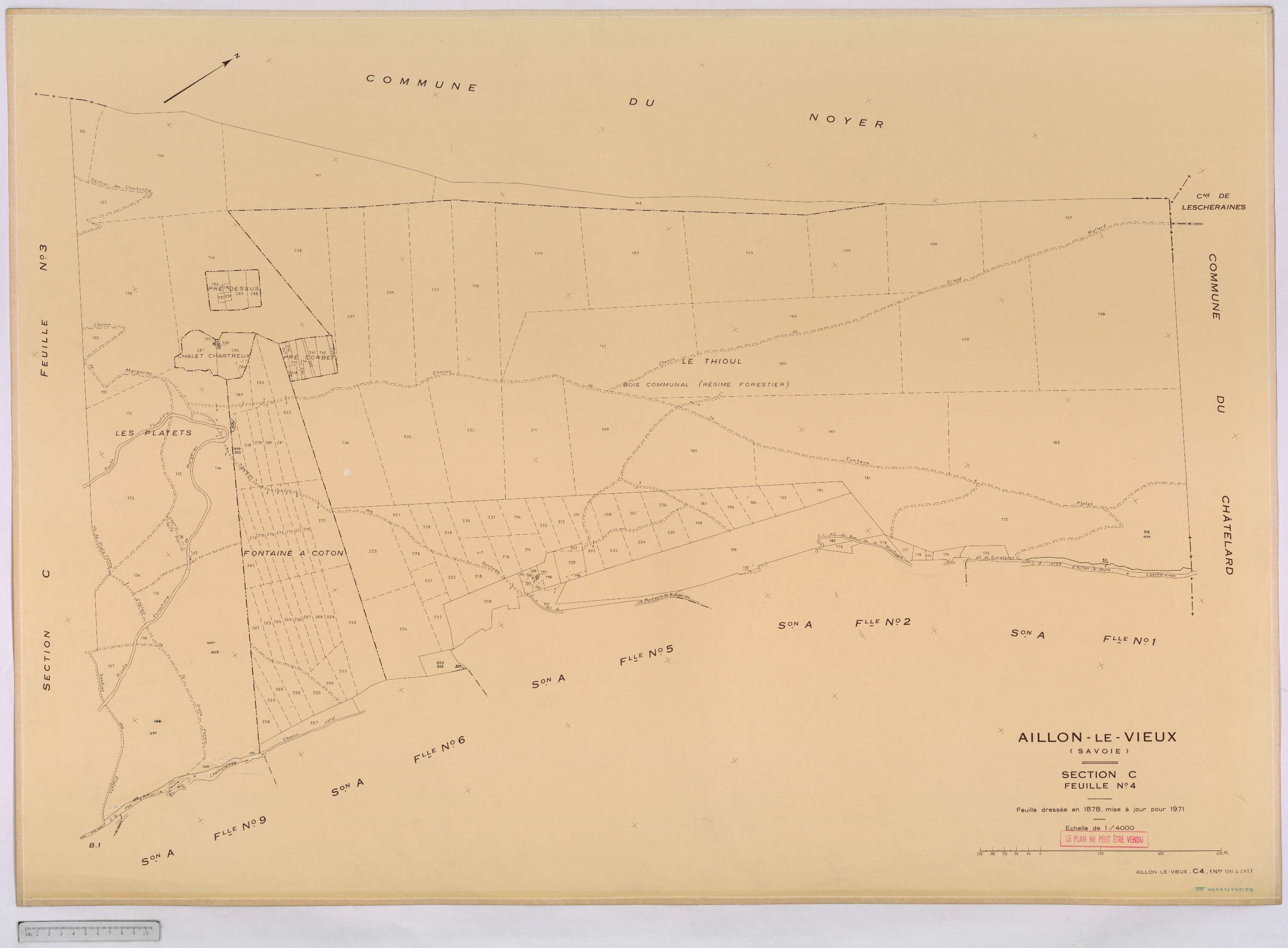 Aillon-le-Vieux - Cadastre rénové version définitive (1973).