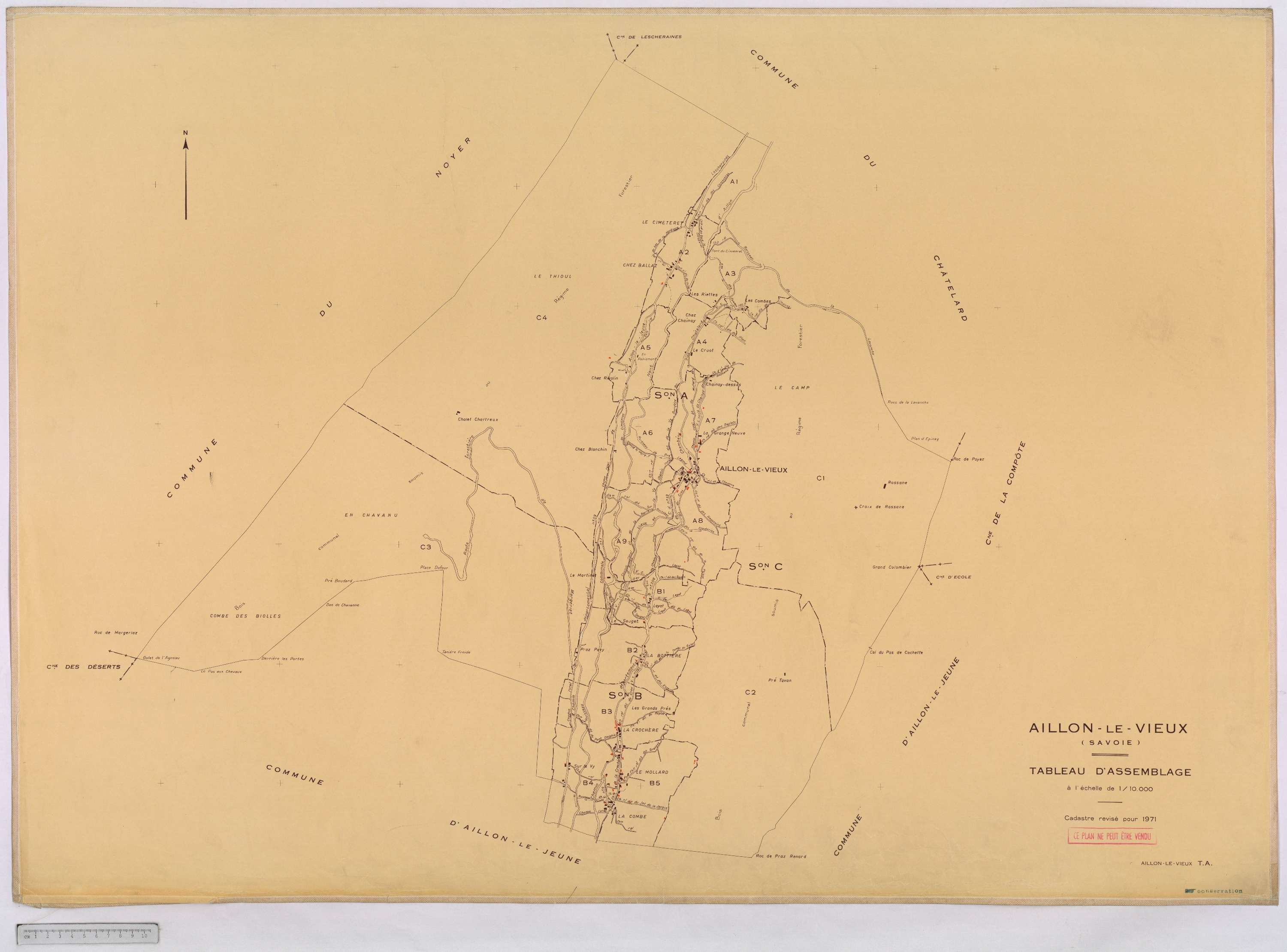 Aillon-le-Vieux - Cadastre rénové version définitive (1973).