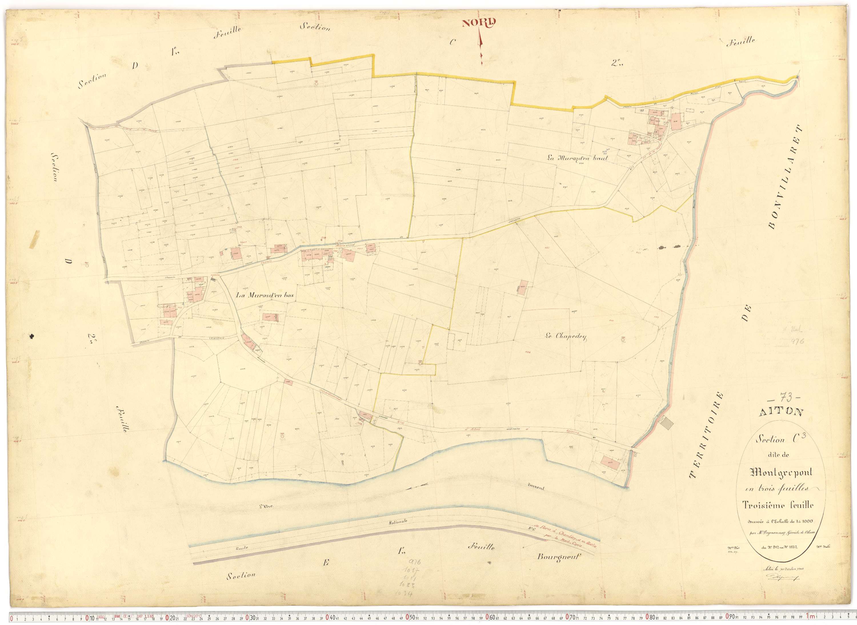 Aiton - Plans cadastraux du premier cadastre français.