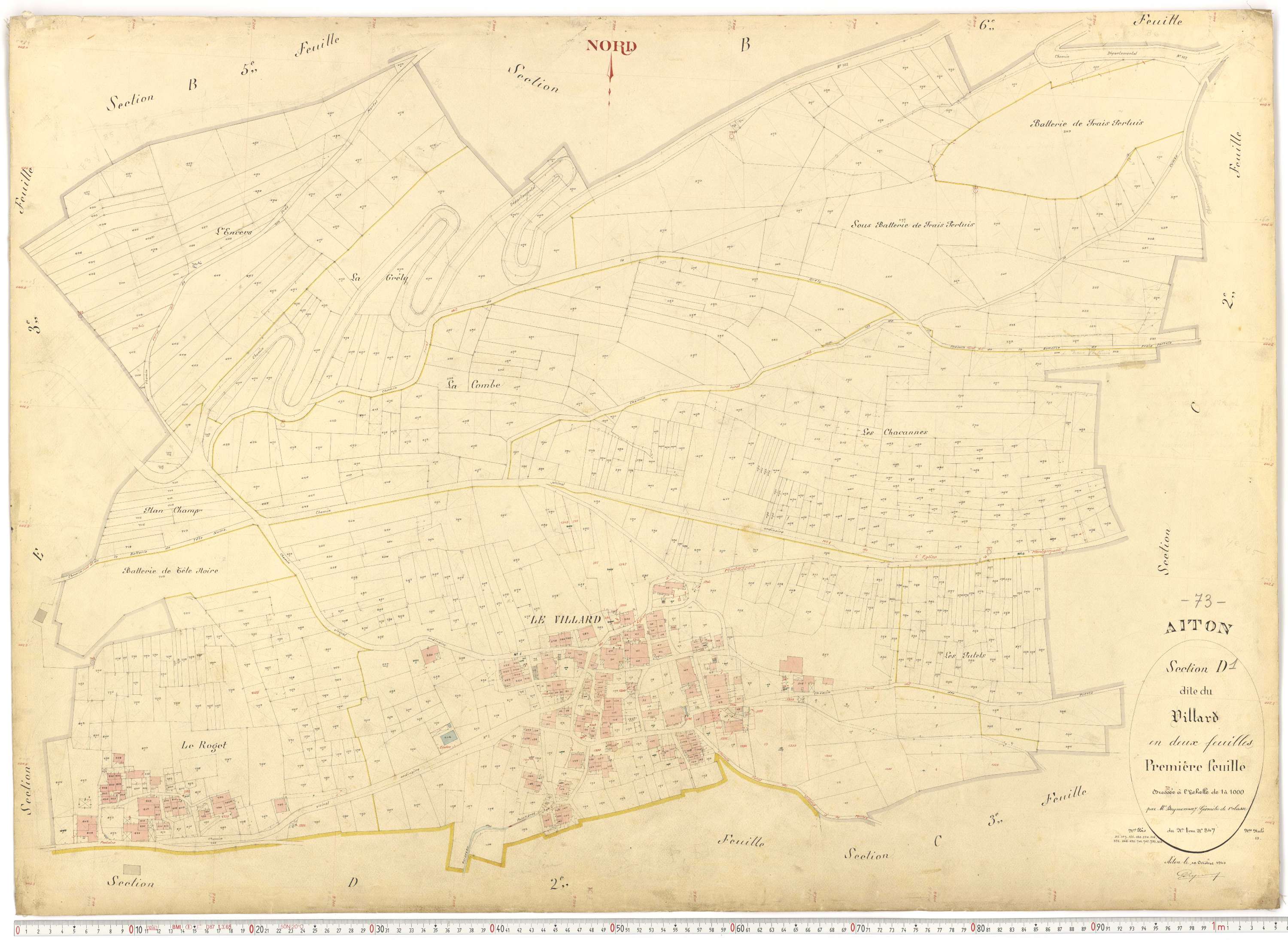 Aiton - Plans cadastraux du premier cadastre français.