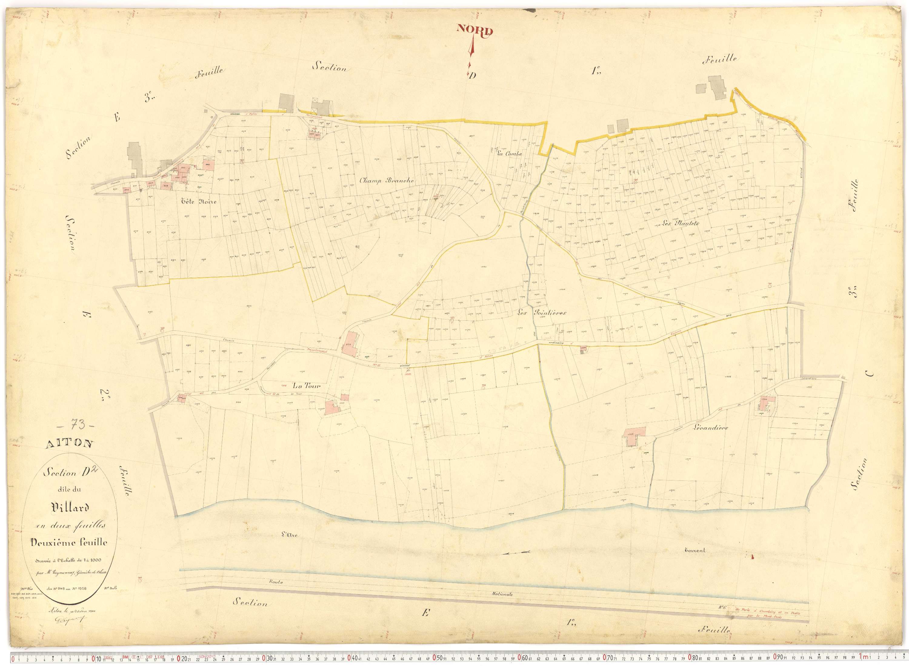 Aiton - Plans cadastraux du premier cadastre français.