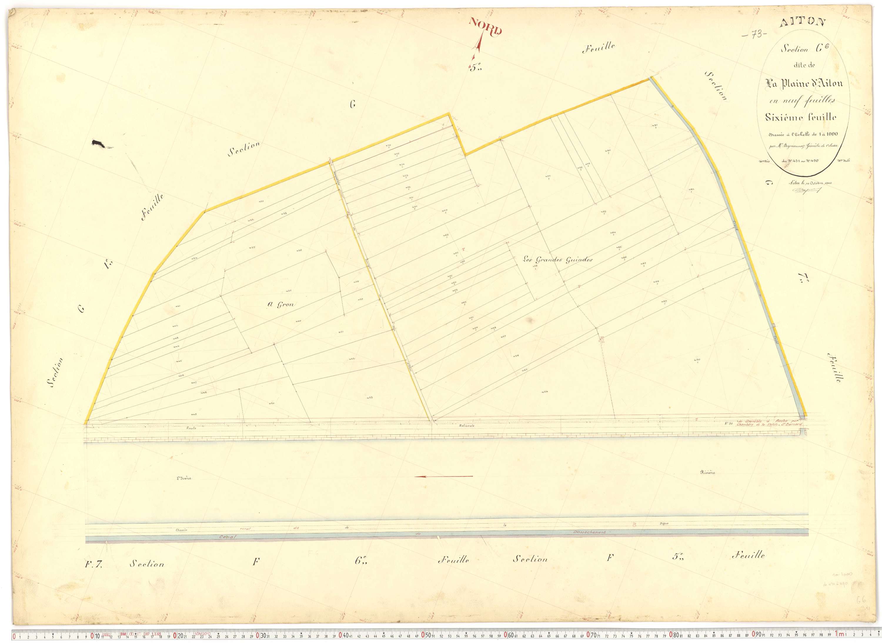 Aiton - Plans cadastraux du premier cadastre français.