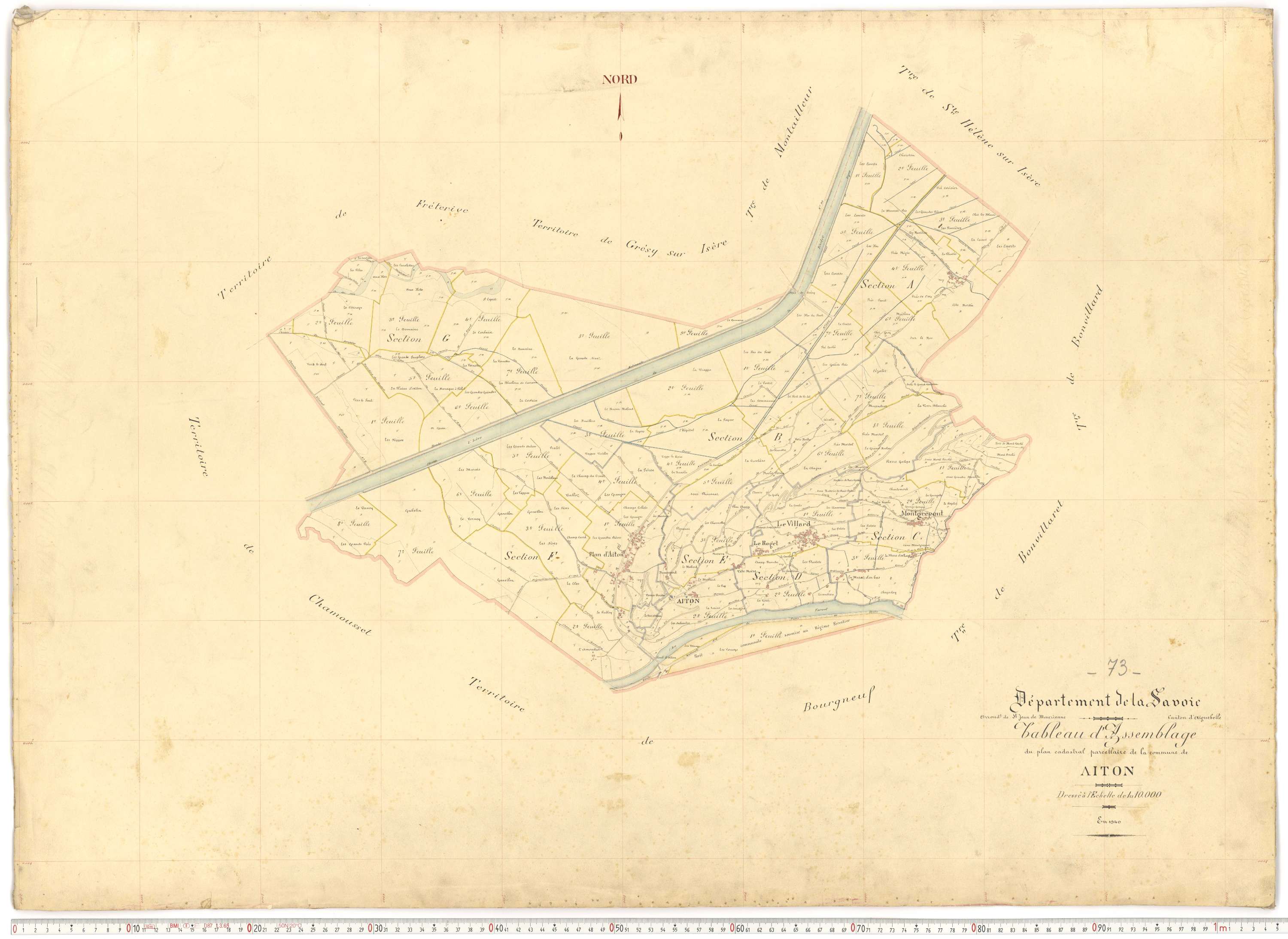 Aiton - Plans cadastraux du premier cadastre français.