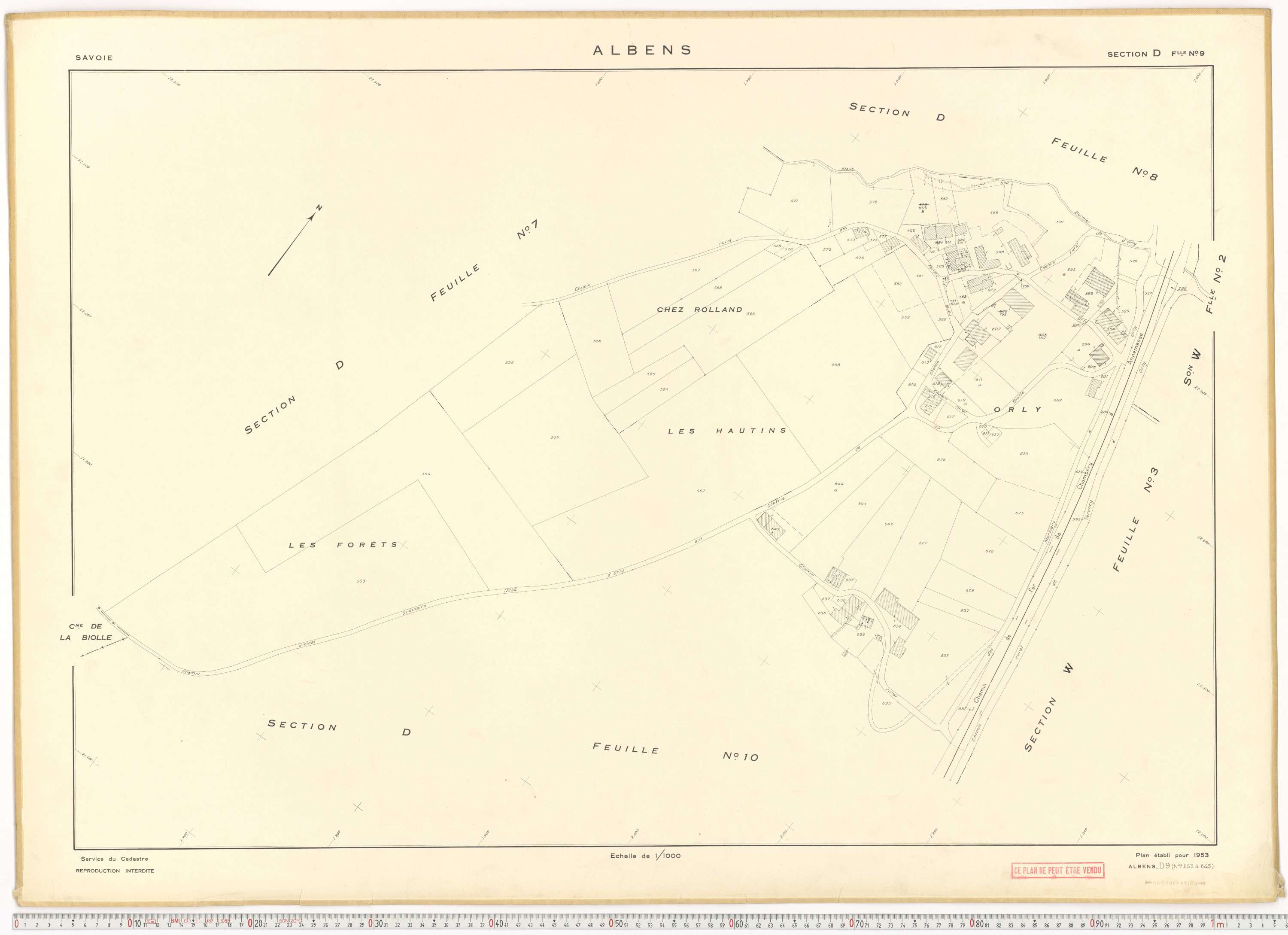 Albens - Cadastre rénové (1953), cadastre remembré (1988).