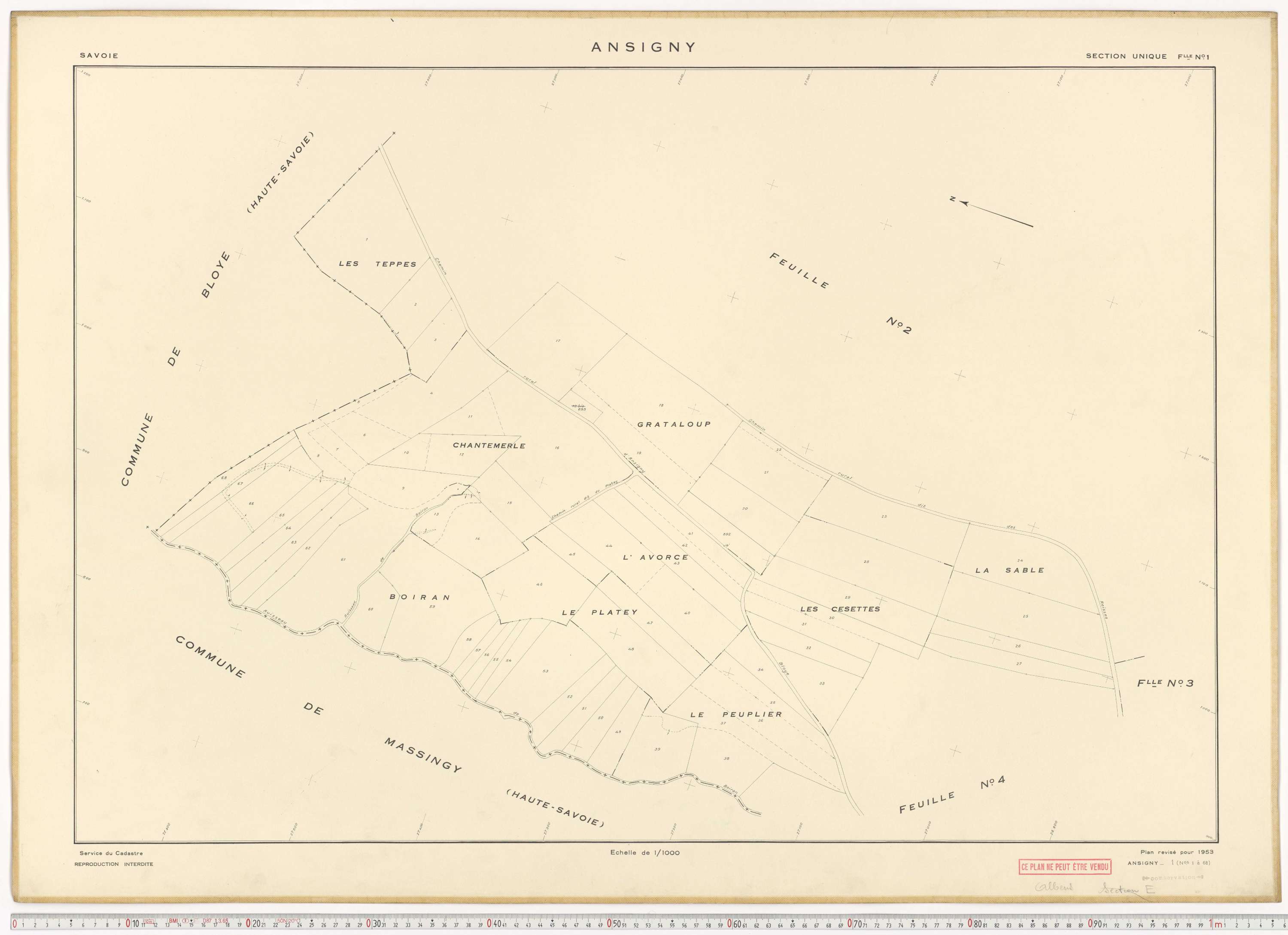Albens - Cadastre rénové (1955, 1988).