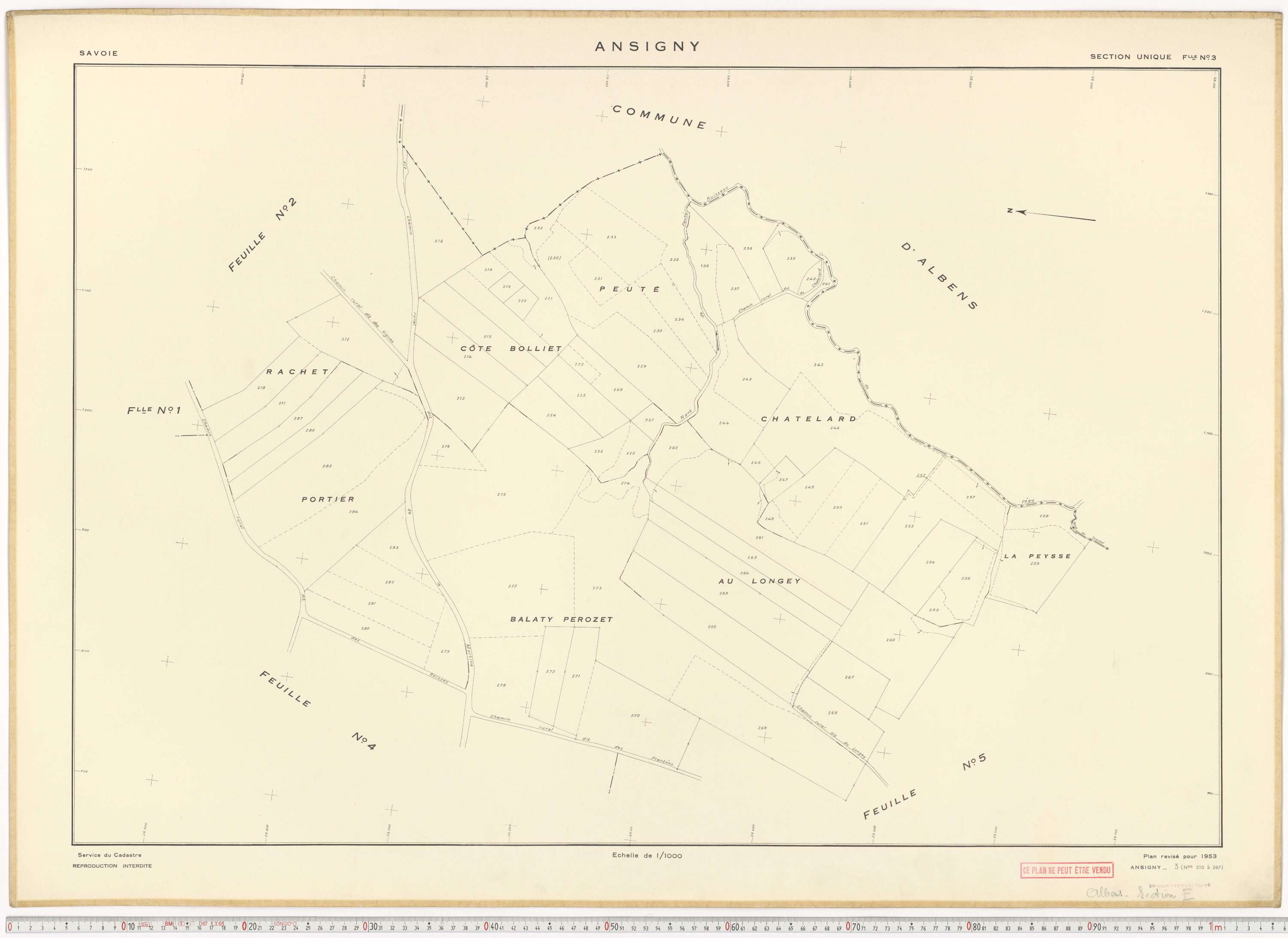 Albens - Cadastre rénové (1955, 1988).