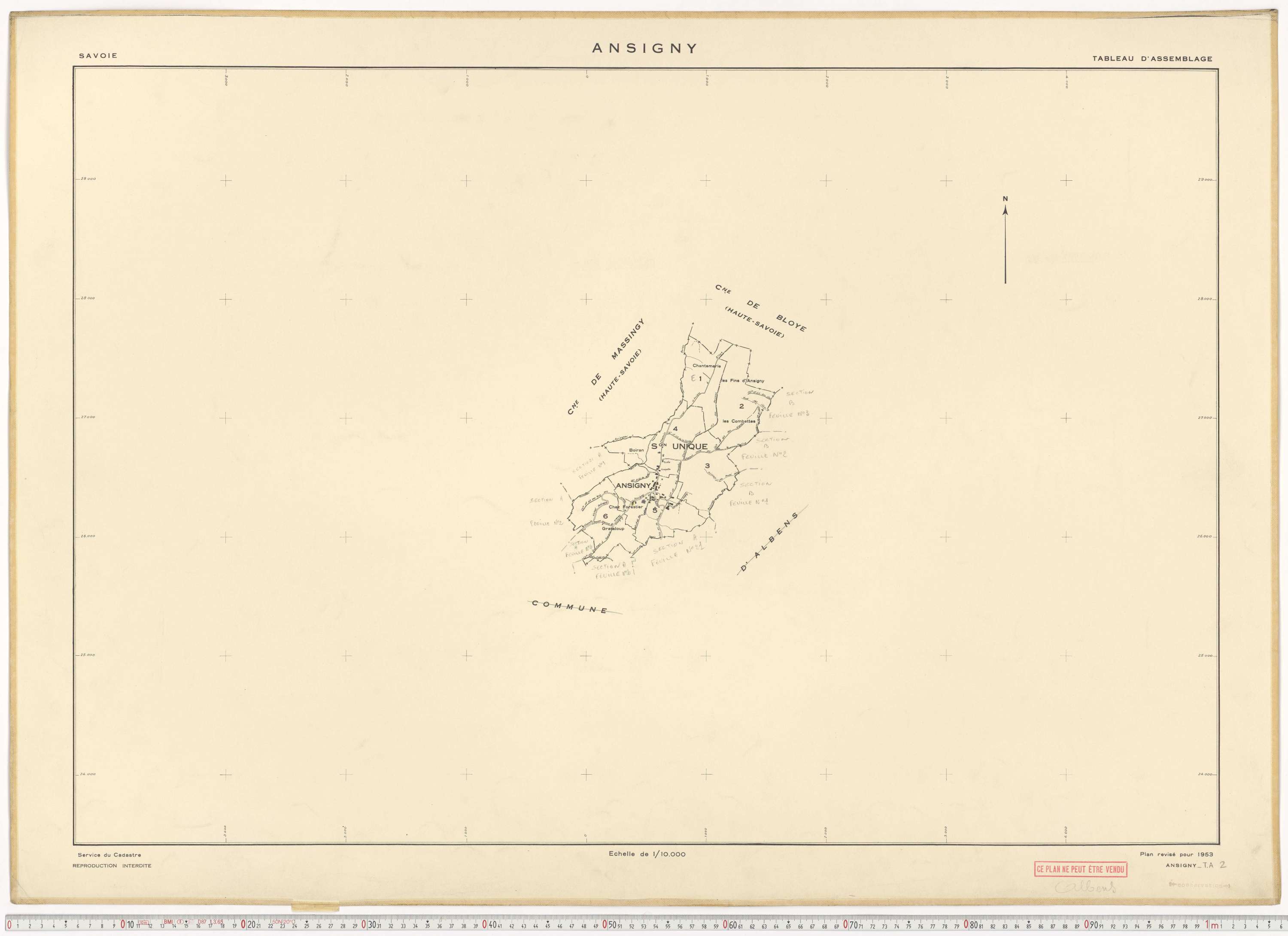 Albens - Cadastre rénové (1955, 1988).