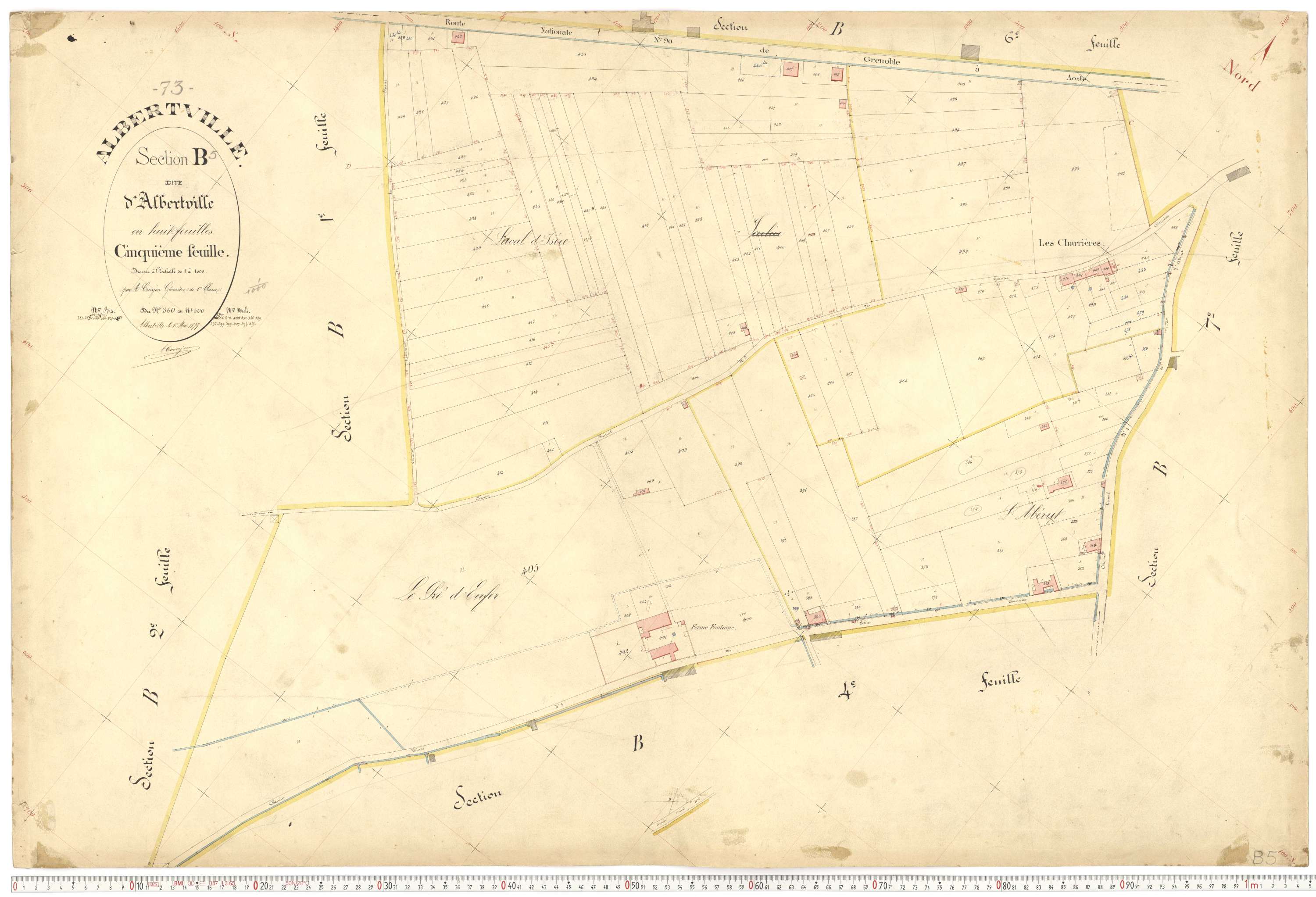 Albertville - Plans cadastraux du premier cadastre français.