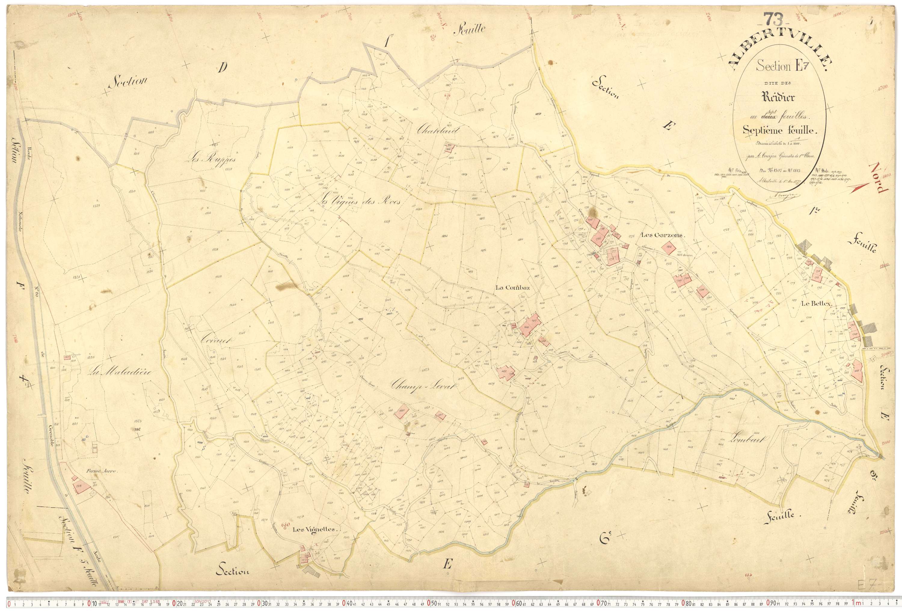Albertville - Plans cadastraux du premier cadastre français.