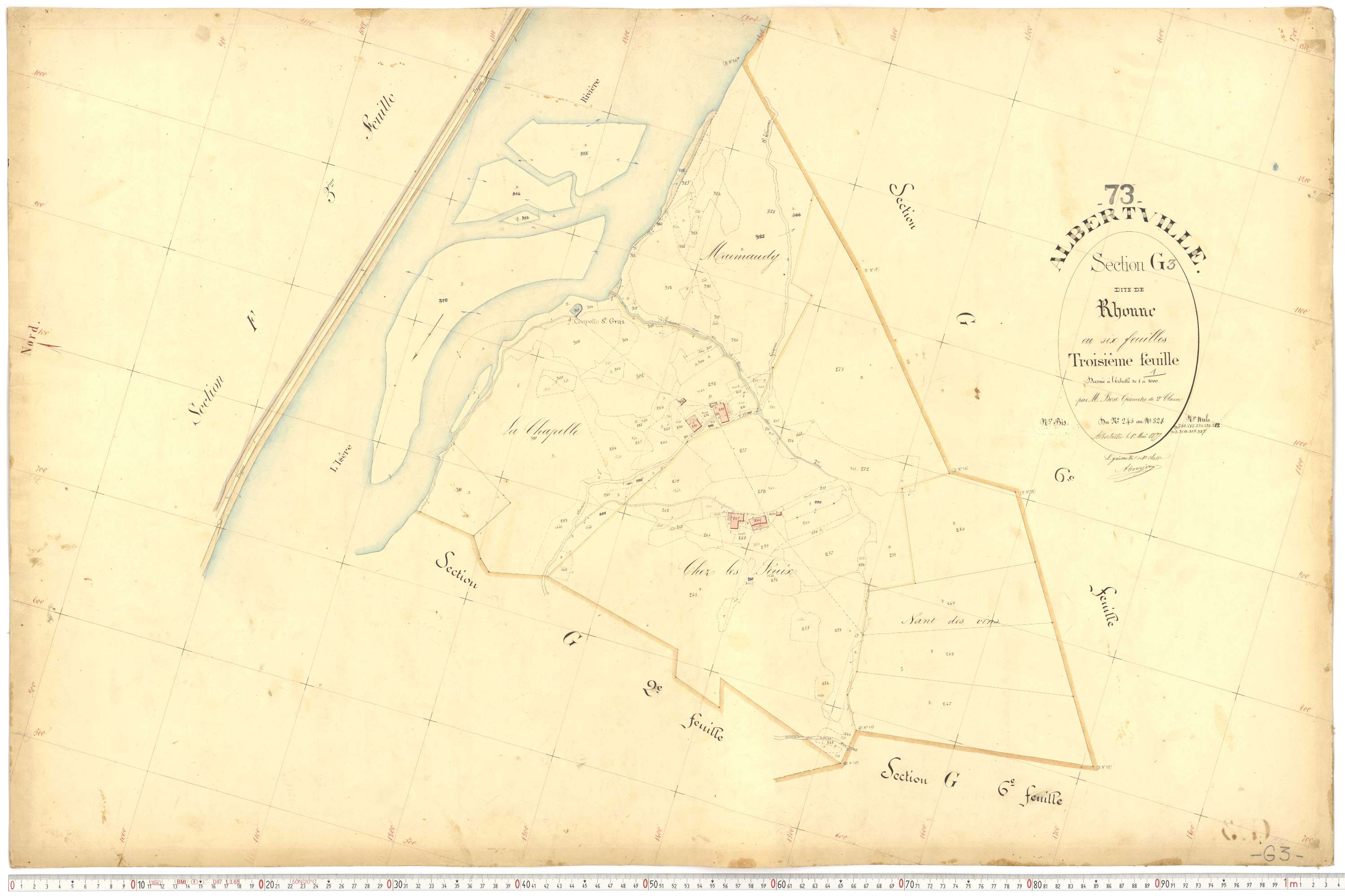 Albertville - Plans cadastraux du premier cadastre français.