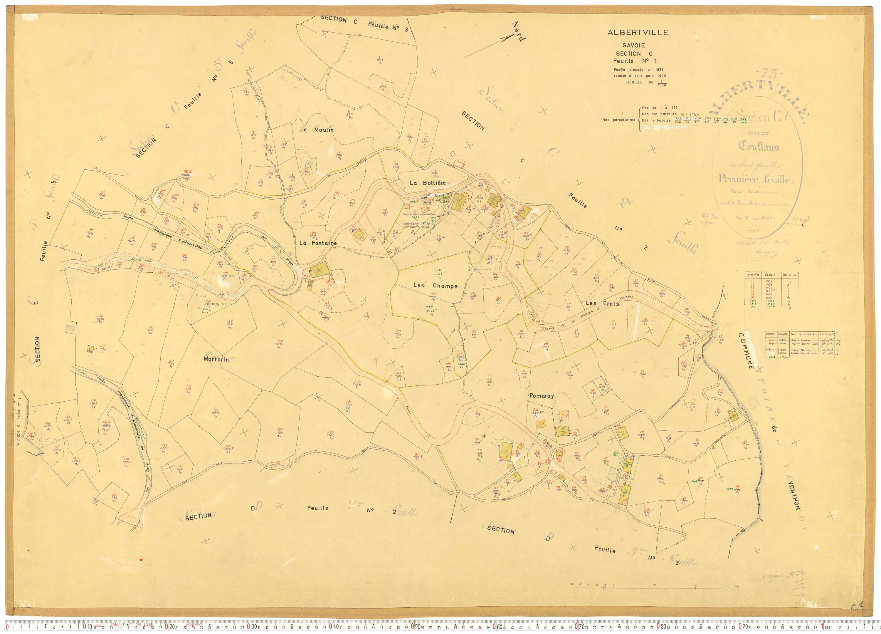 Albertville - Cadastre rénové, mise à jour (1970-1973).