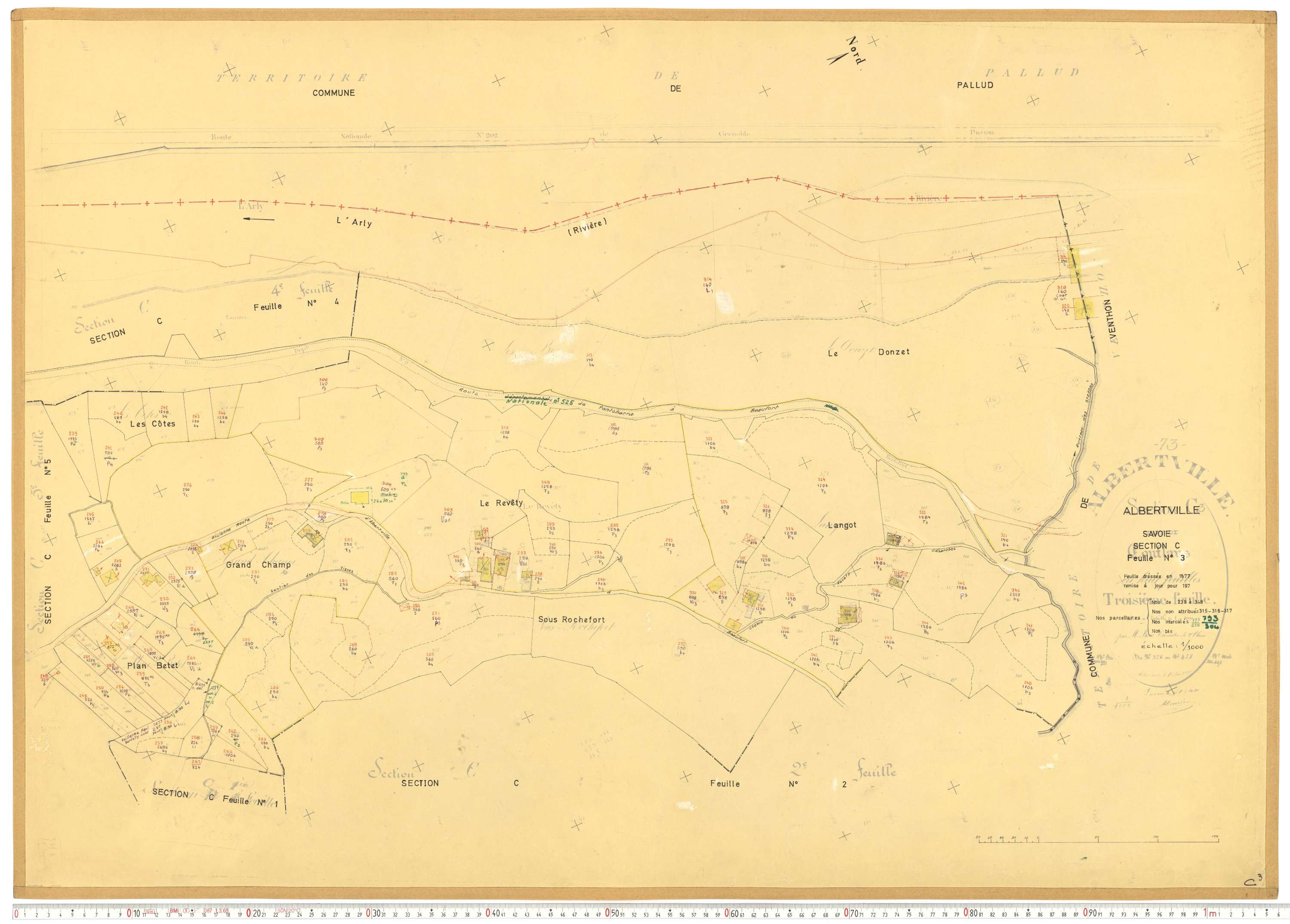 Albertville - Cadastre rénové, mise à jour (1970-1973).