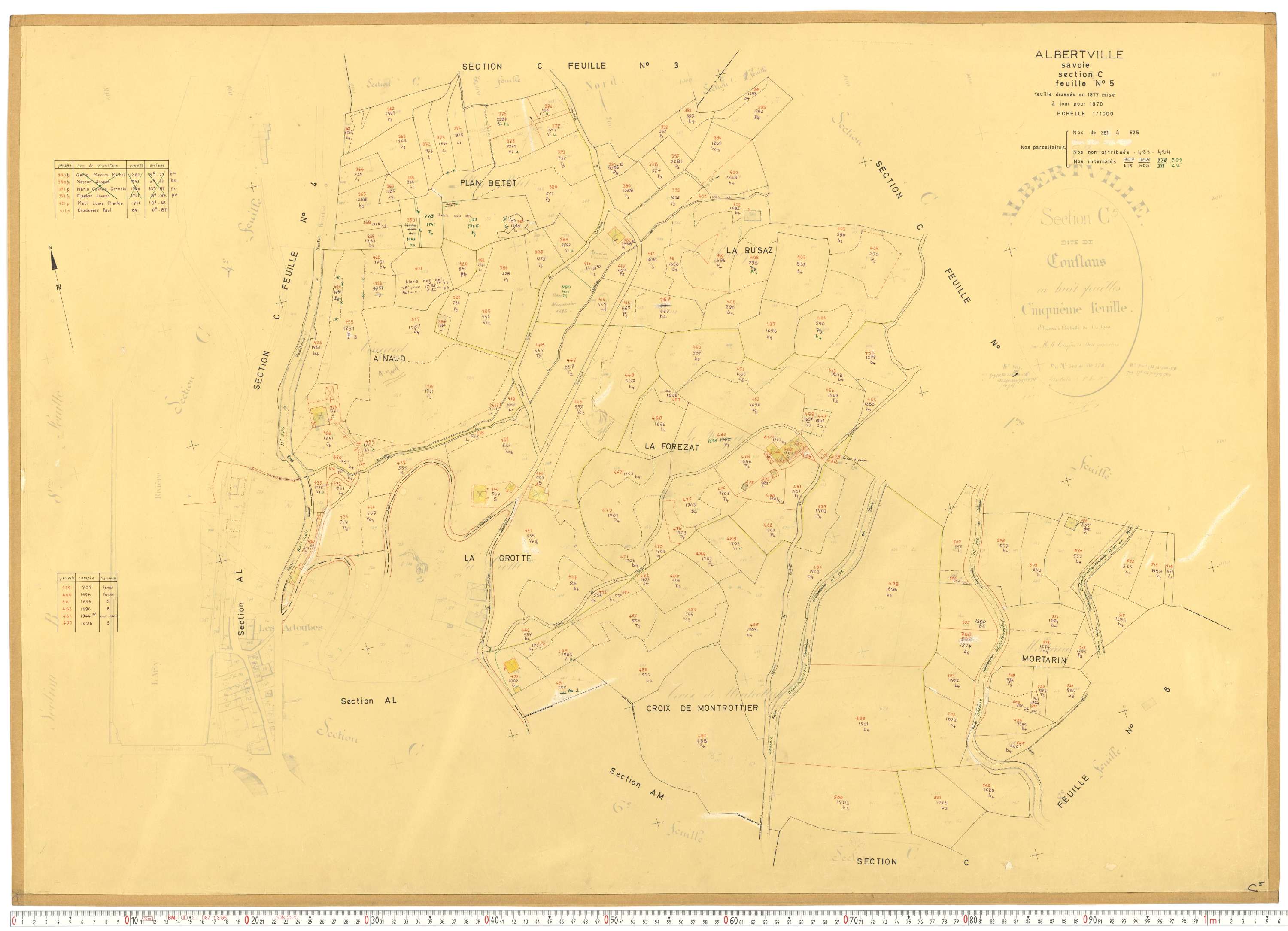 Albertville - Cadastre rénové, mise à jour (1970-1973).