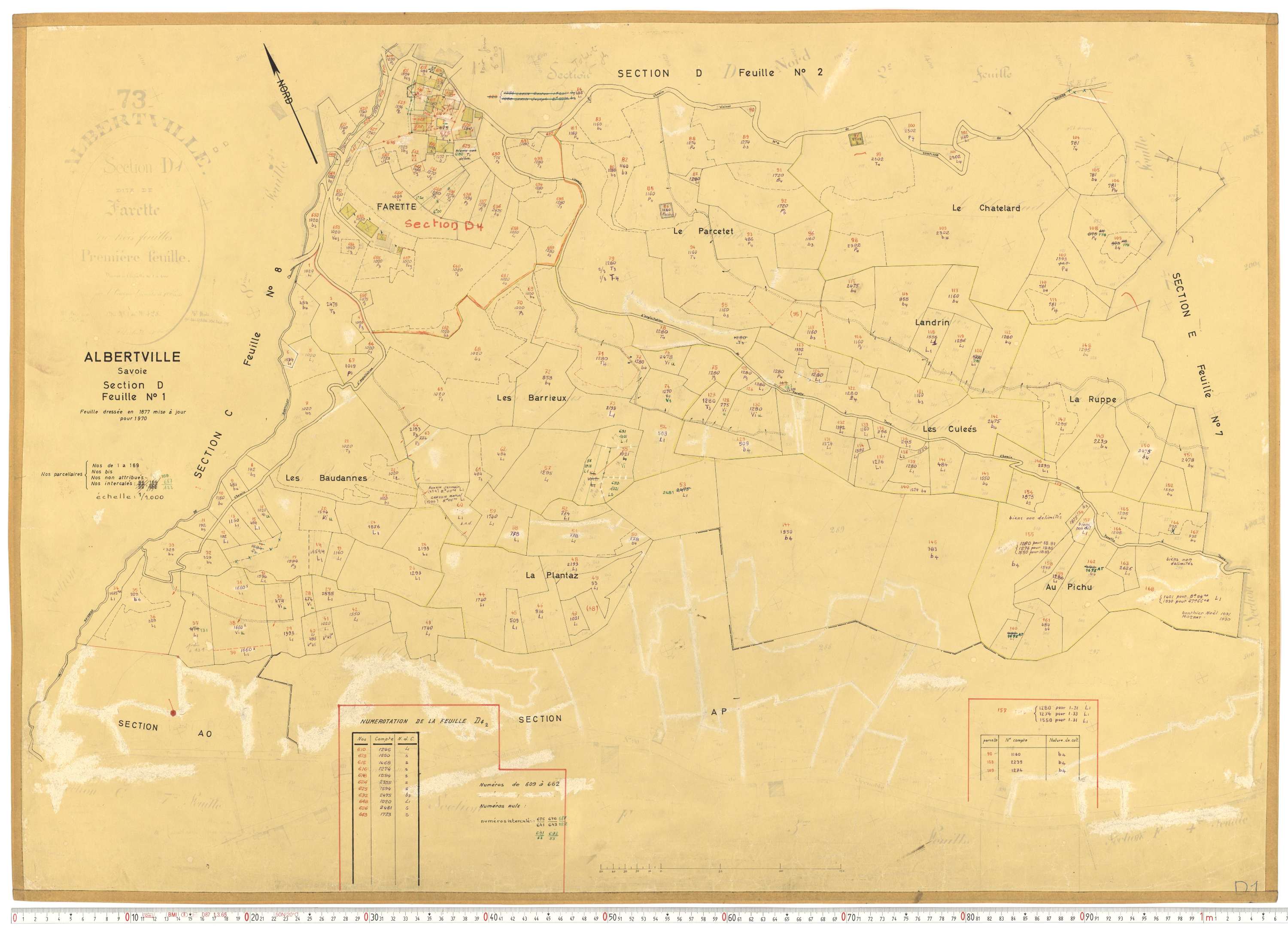 Albertville - Cadastre rénové, mise à jour (1970-1973).