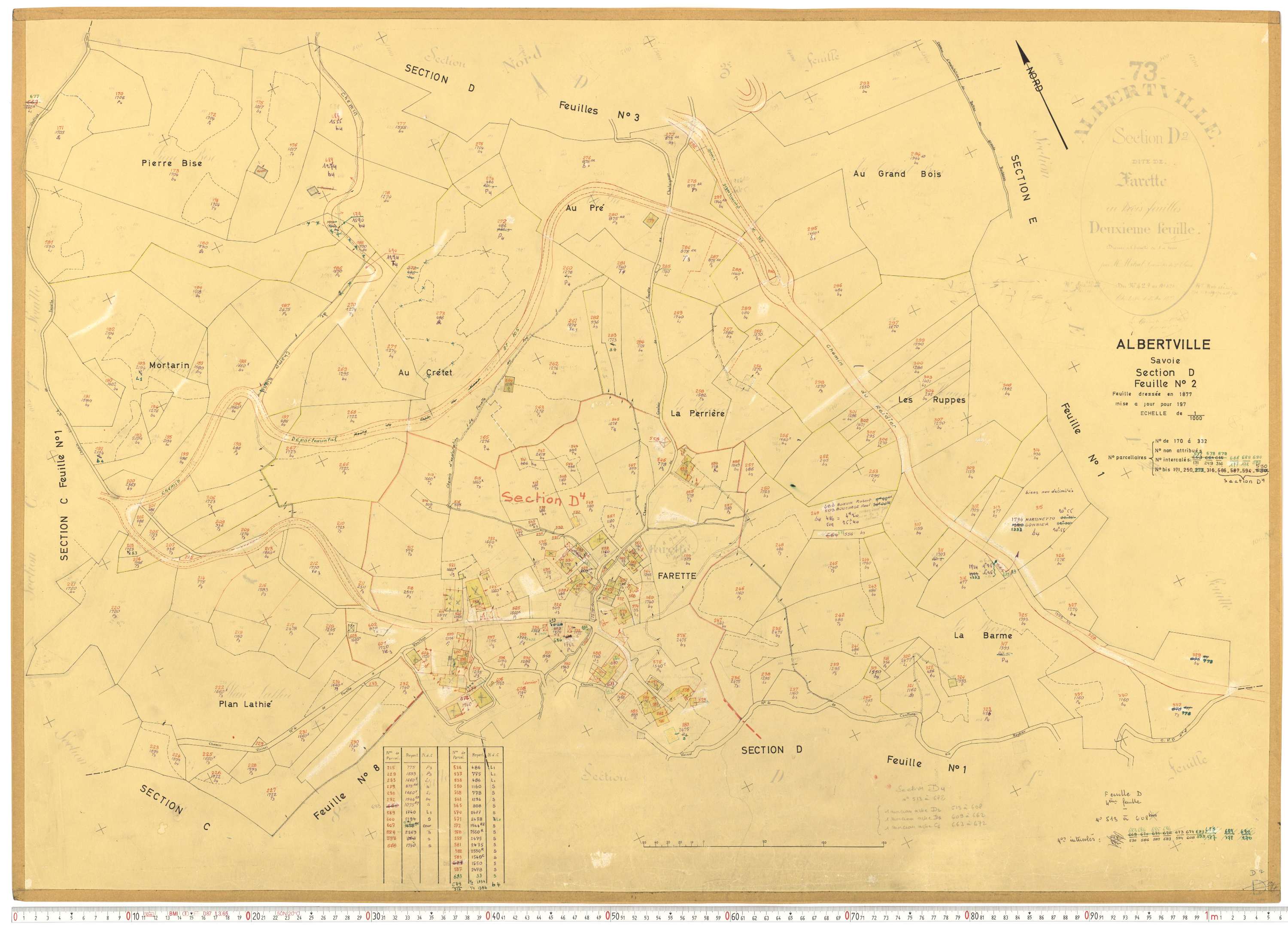 Albertville - Cadastre rénové, mise à jour (1970-1973).