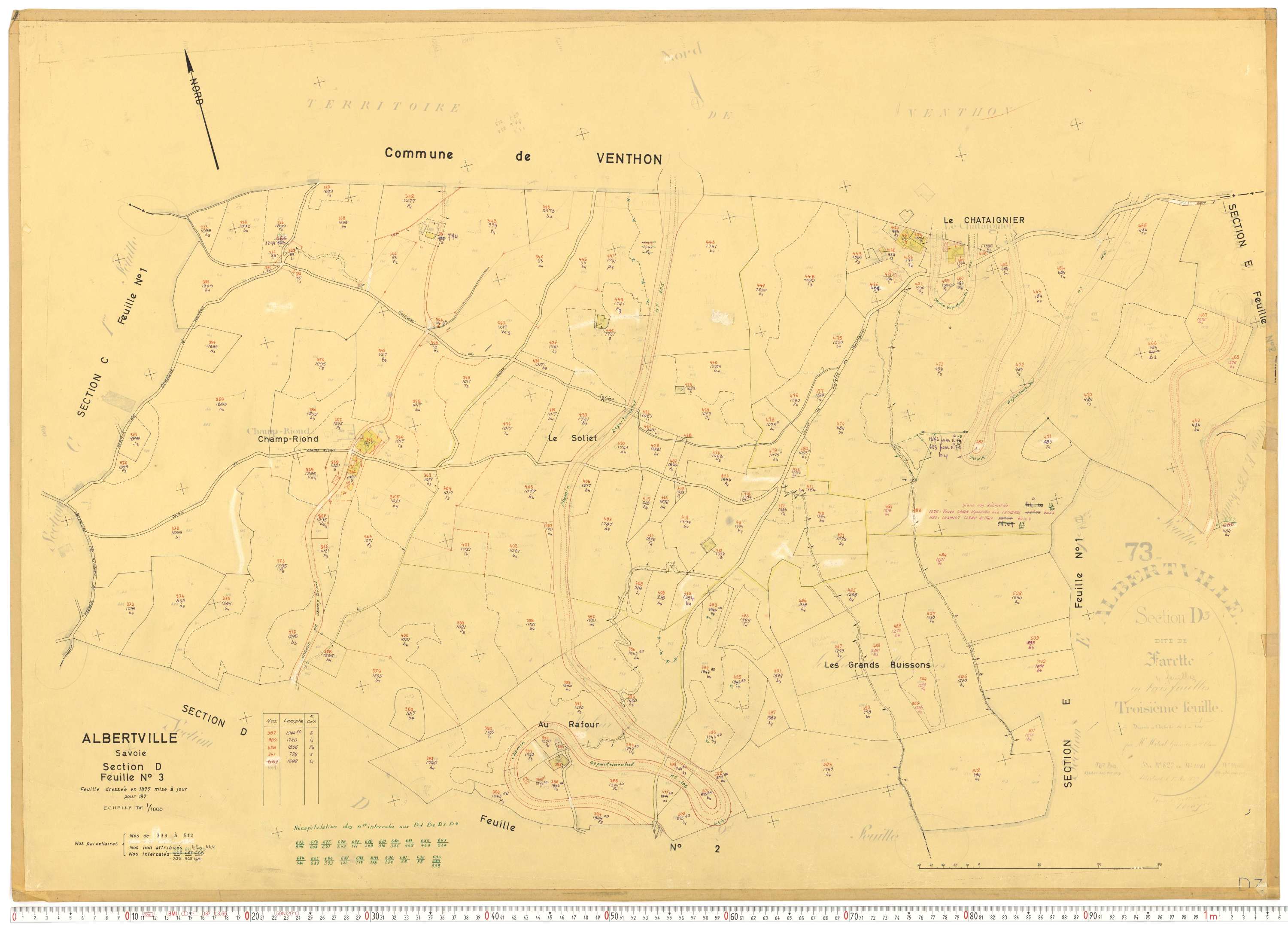 Albertville - Cadastre rénové, mise à jour (1970-1973).
